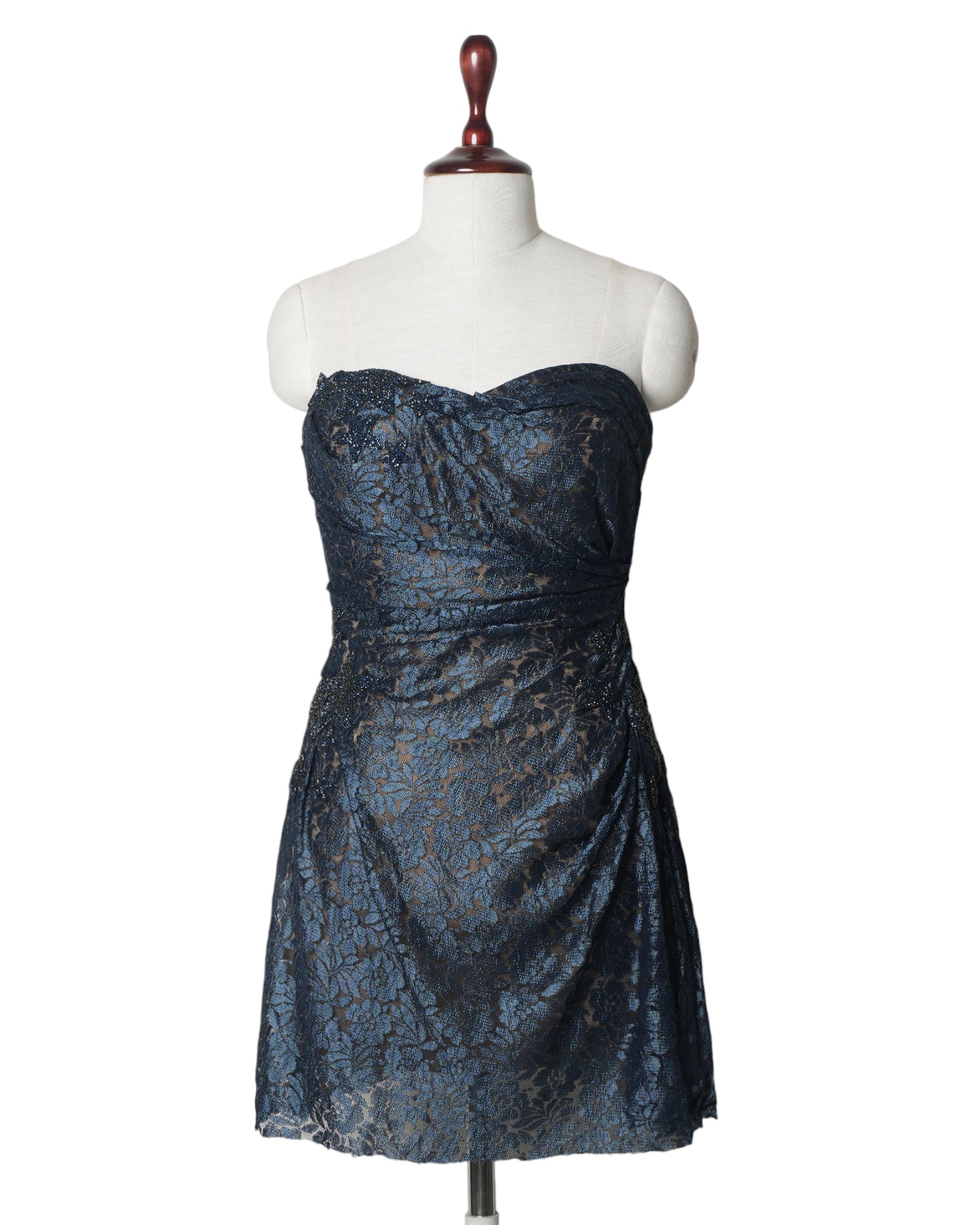 Falguni & Shane Peacock Strapless Lace Mini Dress