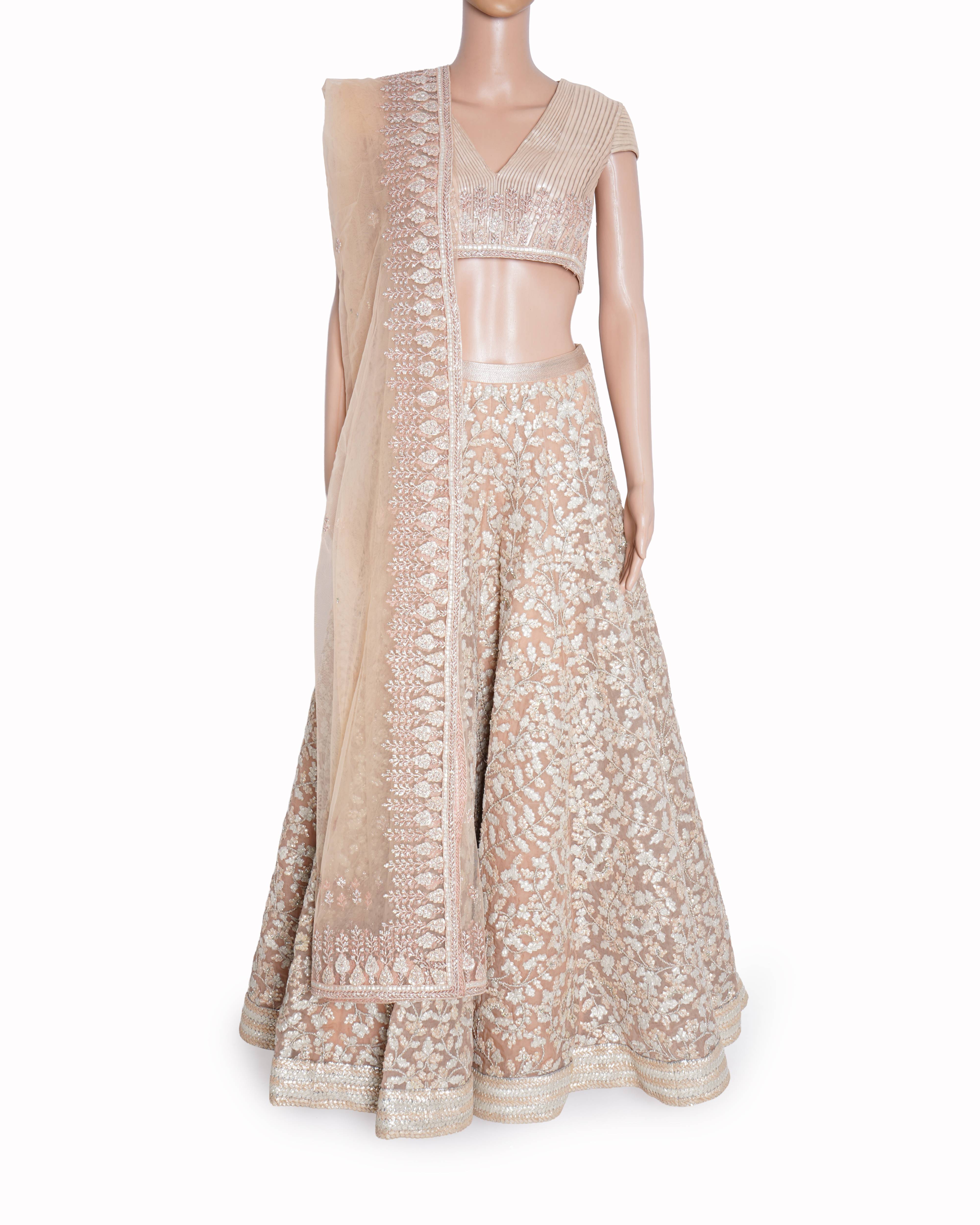 Shantanu and nikhil blush embroidered lehenga set