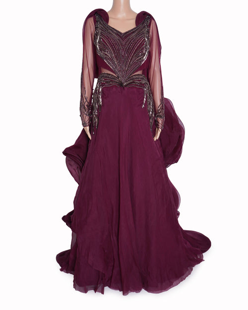 Gaurav Gupta Gown In Burgundy