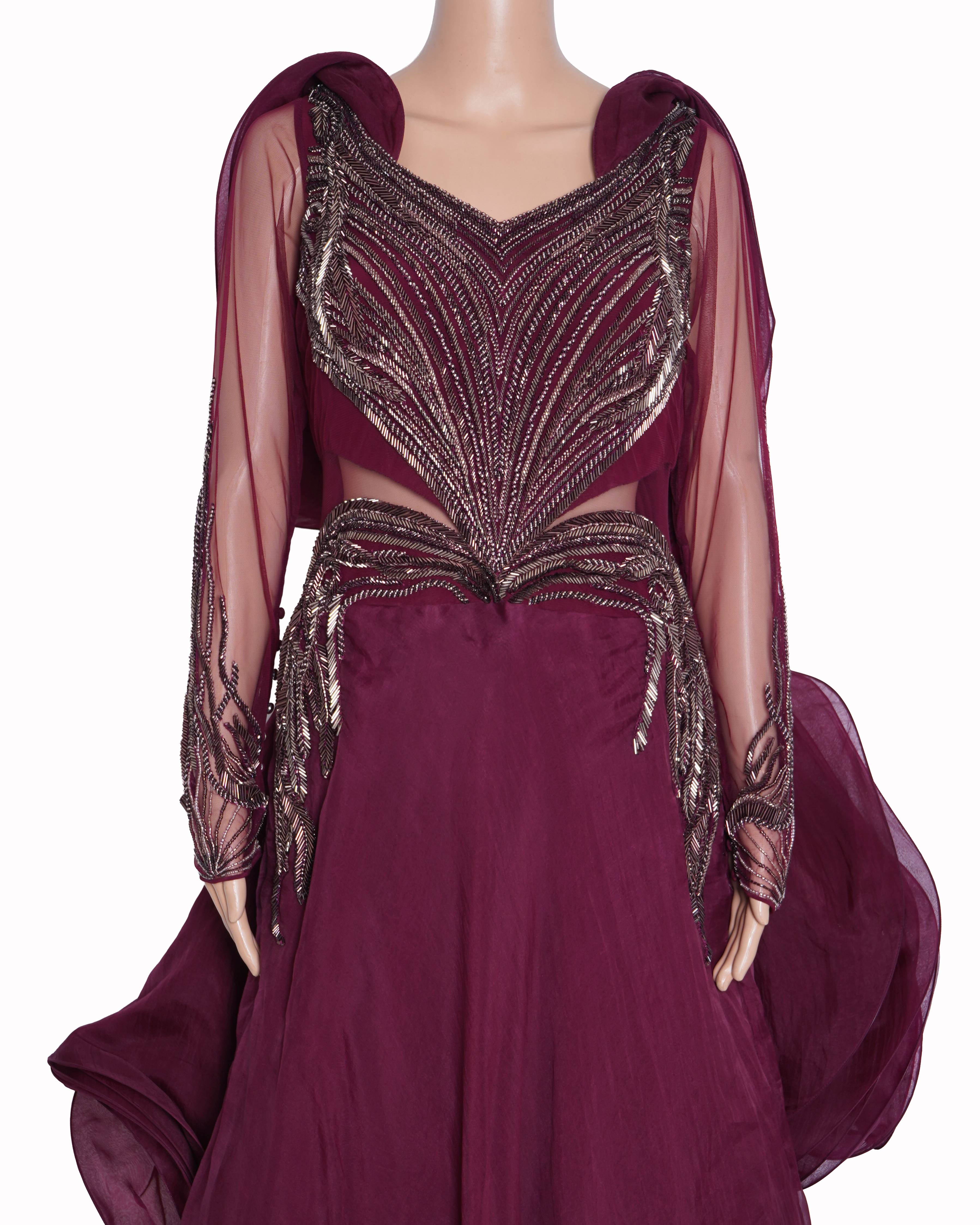 Gaurav Gupta Gown In Burgundy