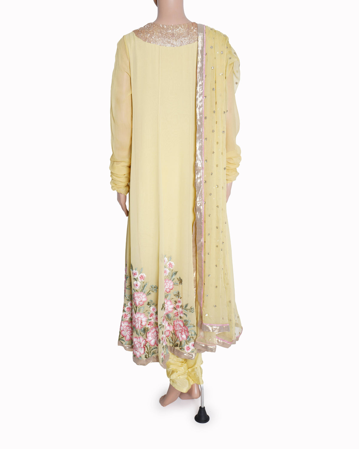 Pankaj & Nidhi ( set of 3 )
Yellow embroided Anarkali
