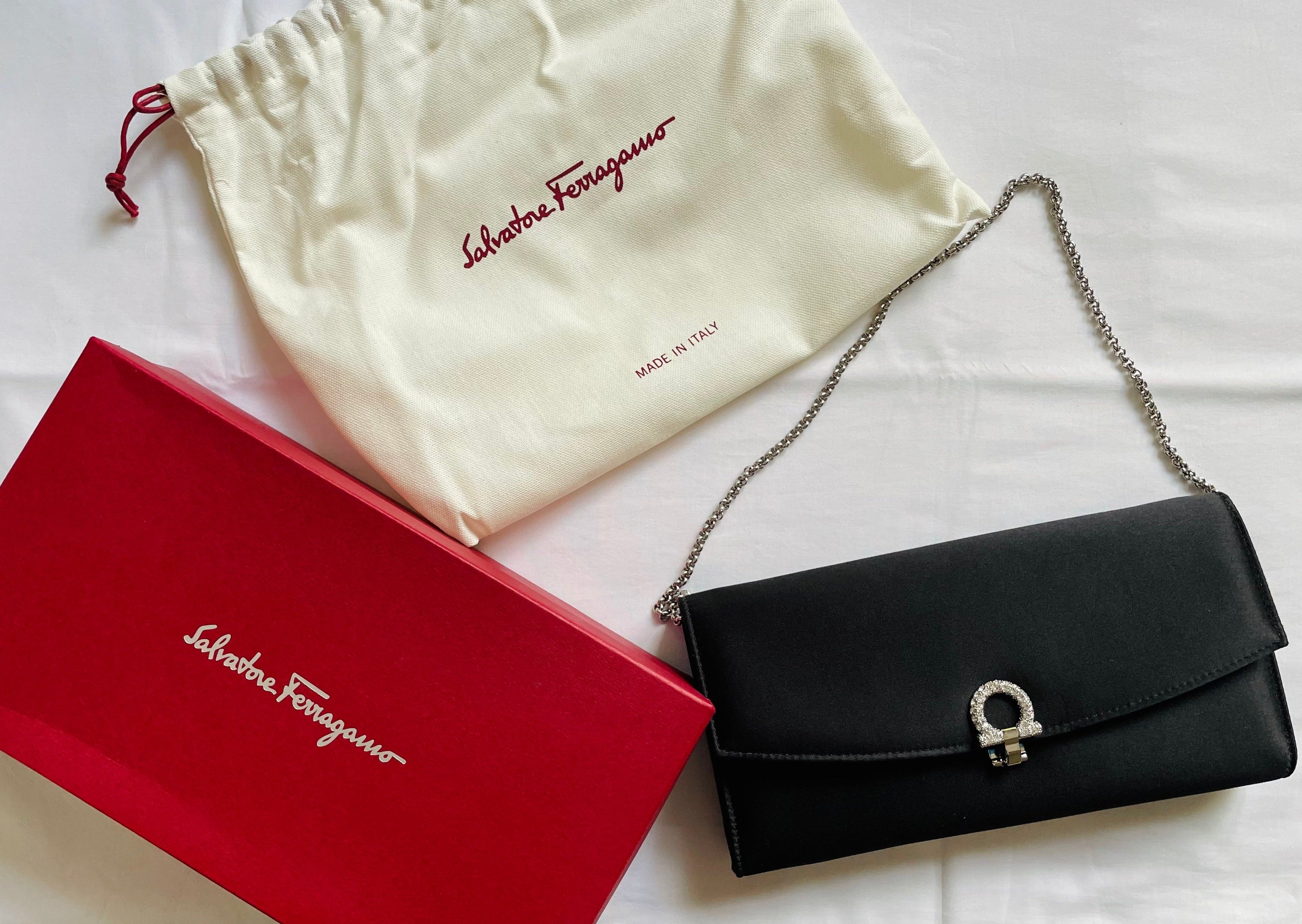 *New* Ferragamo Gancini Clasp Clutch Bag