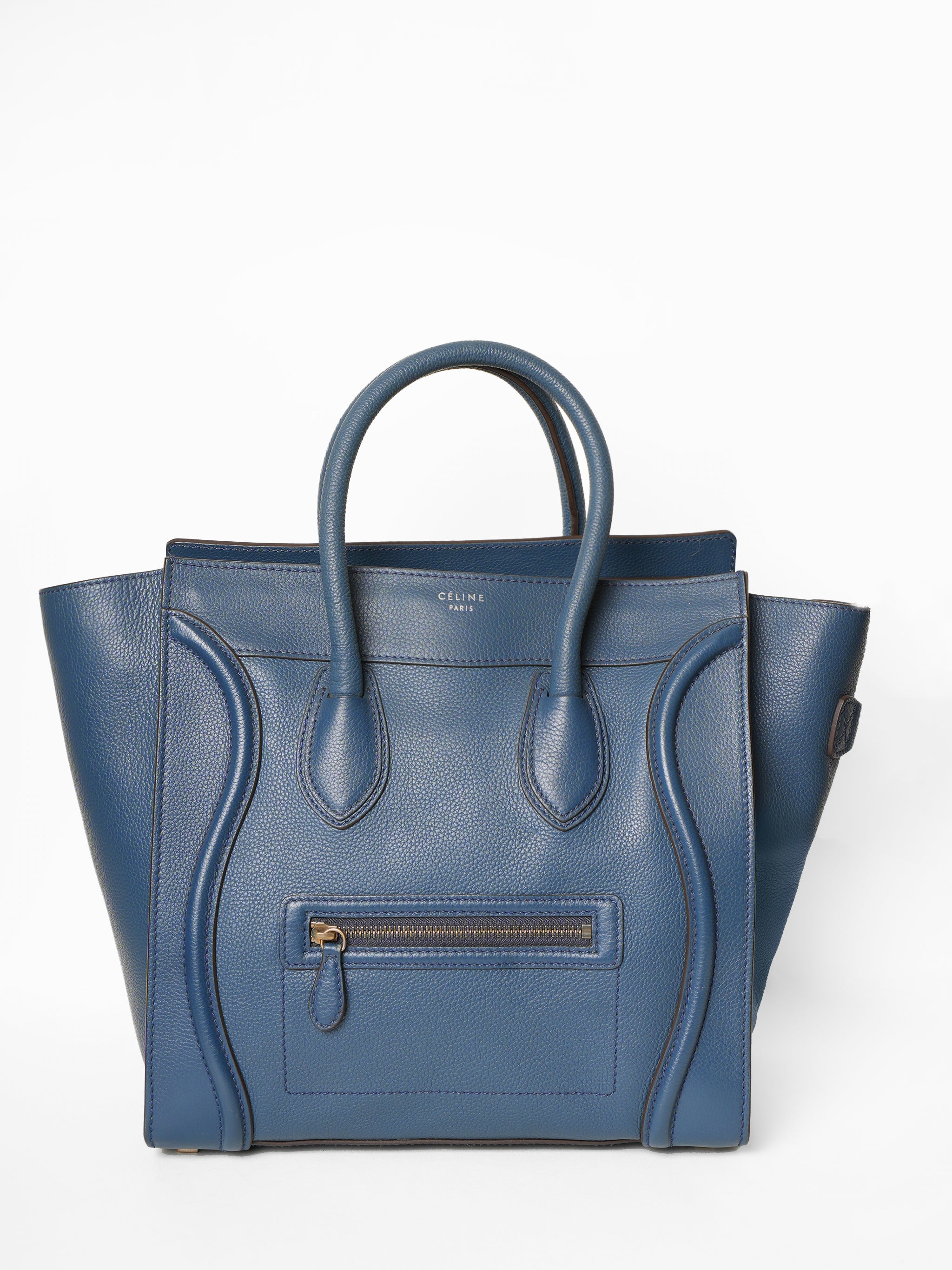 Celine Blue Luggage Leather Hand Bag