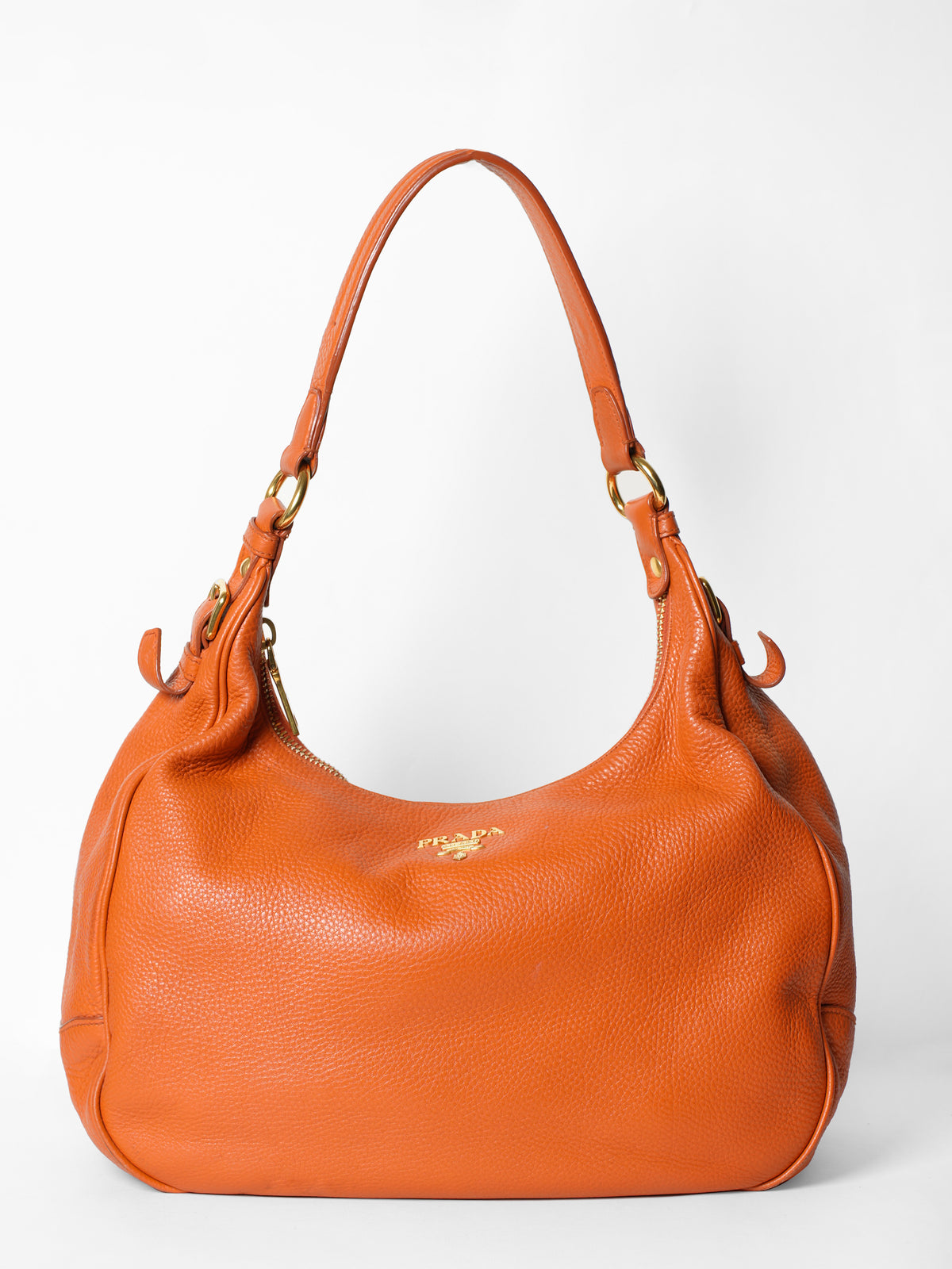 Prada Vitello Daino Hobo Papaya