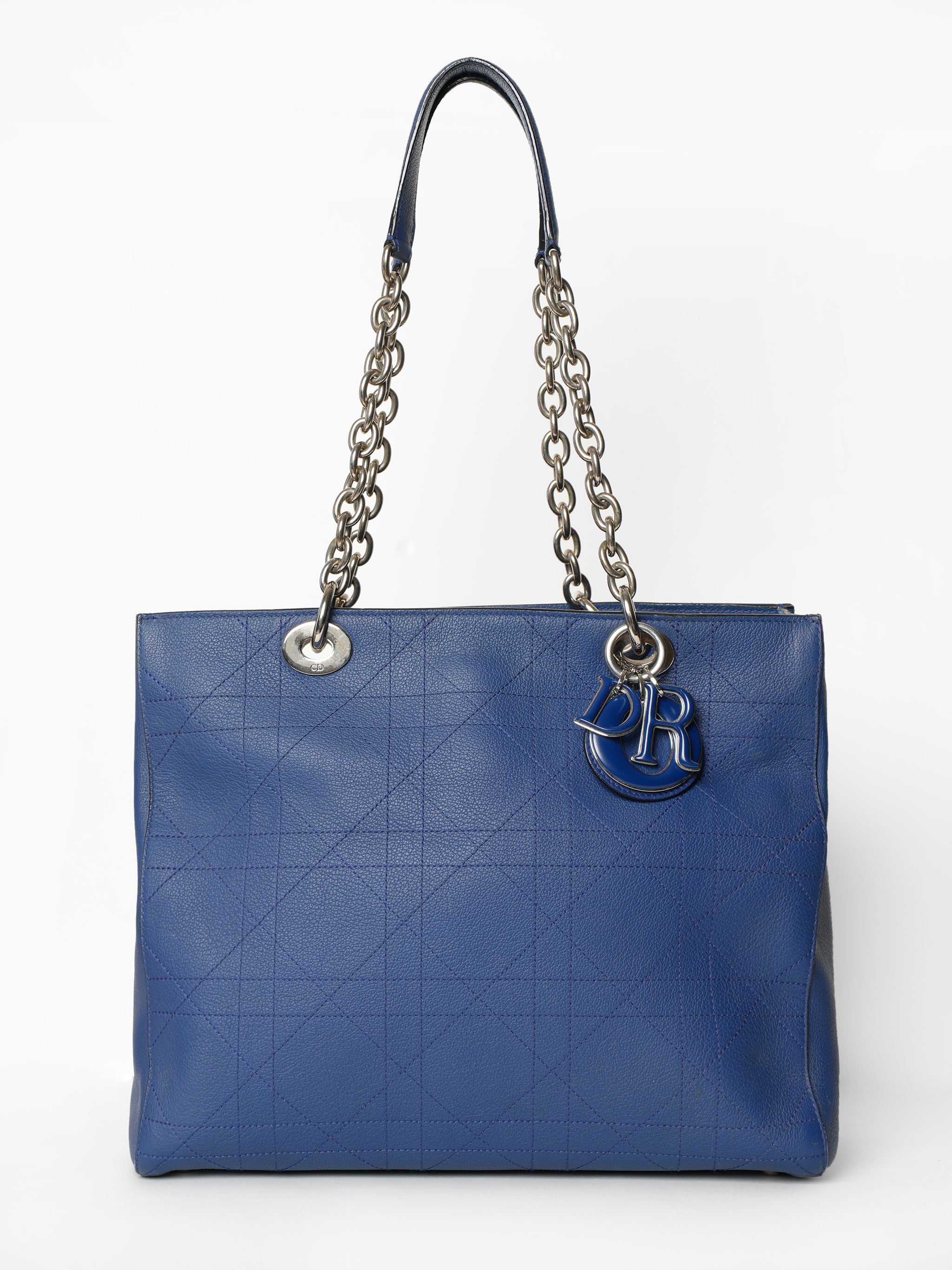 Christian Dior Blue Leather Shoulder Bag