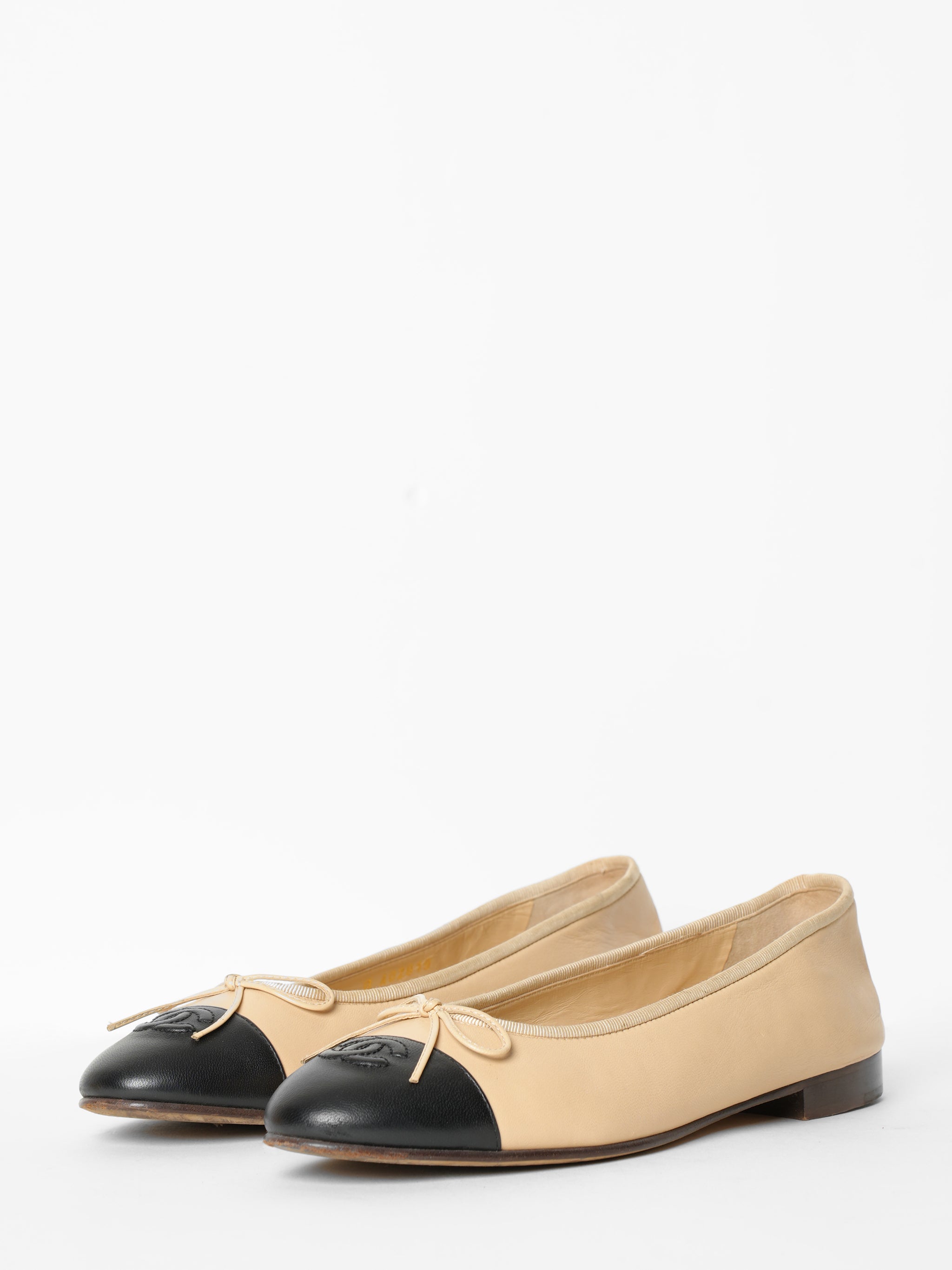 Chanel Cambon Leather Ballet Flats