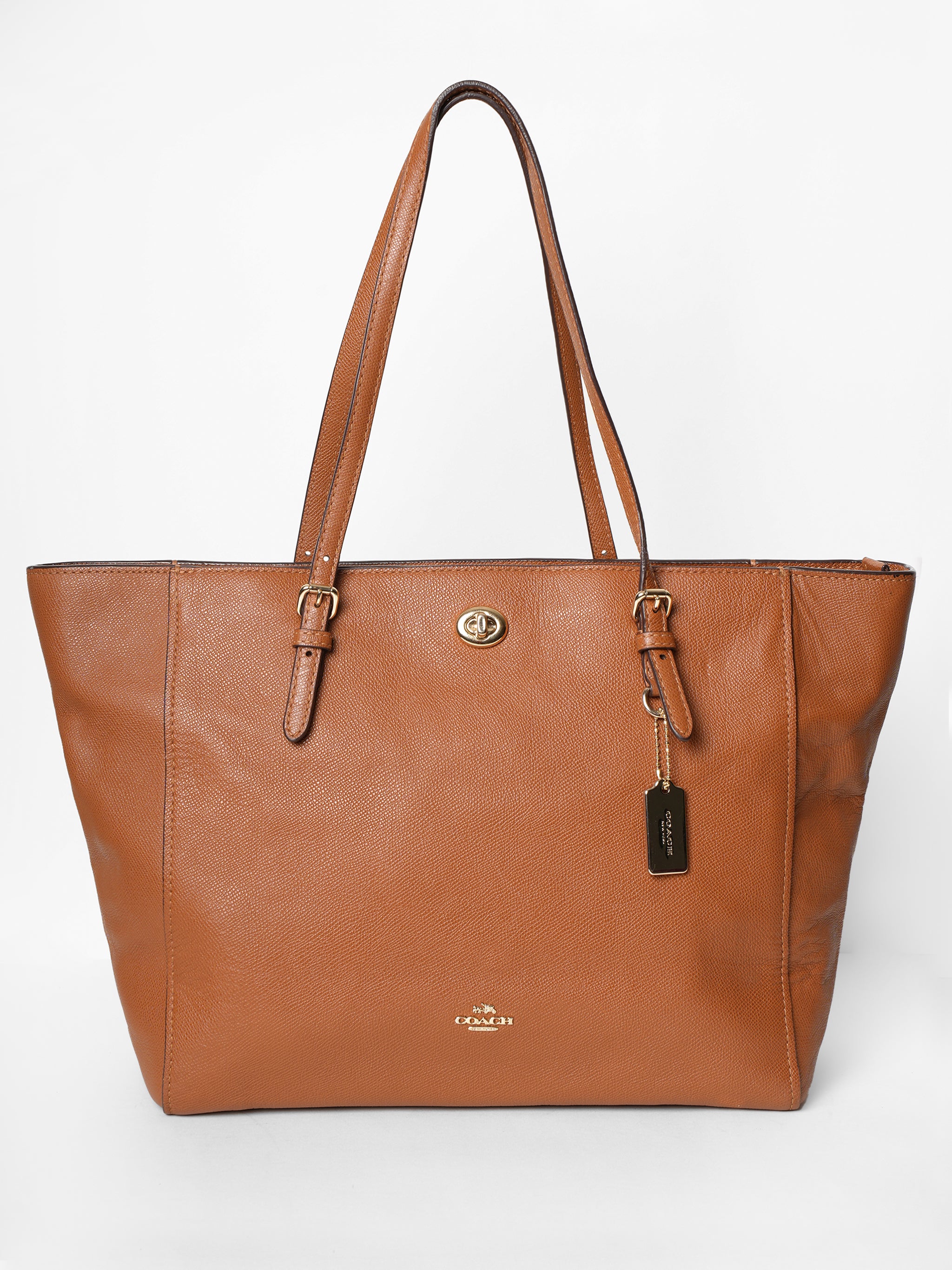 Coach Brown Tote With Gold Hardware