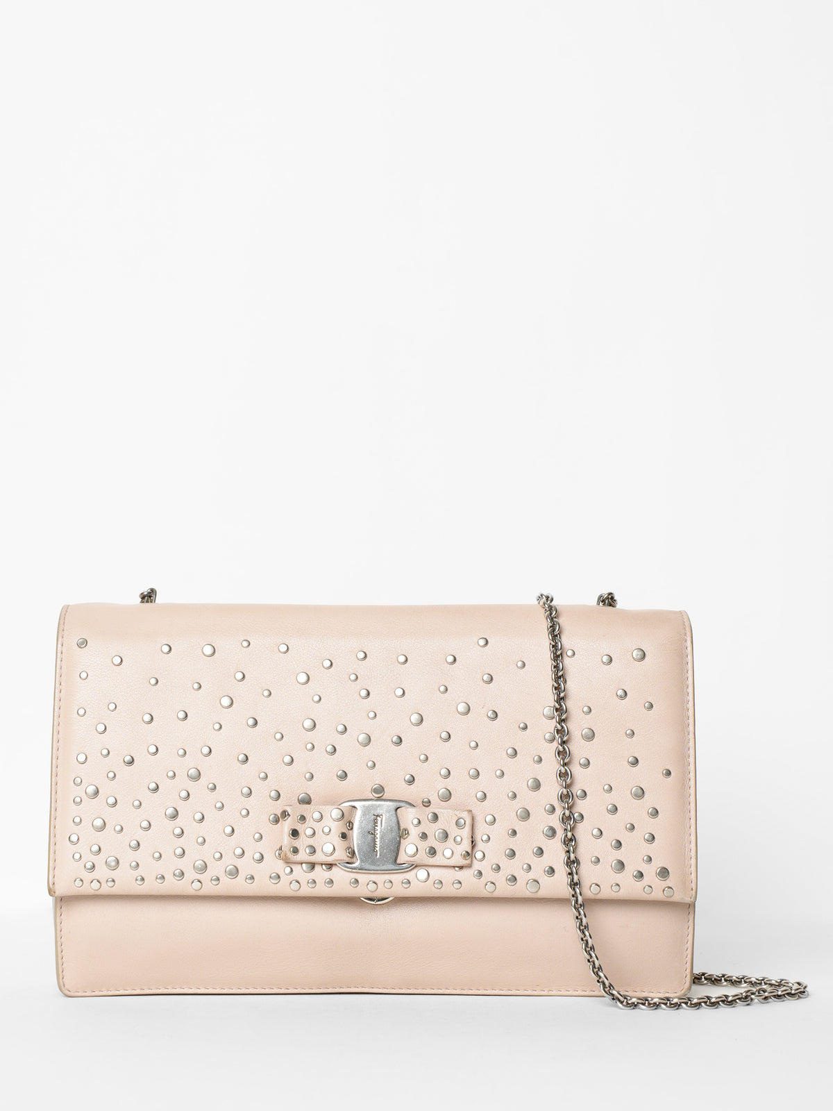 Salvatore Ferragamo Ginny Studded Mini Crossbody Clutch Bag