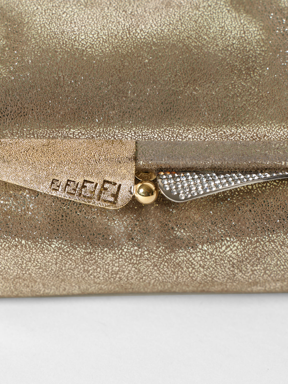Fendi Golden Shiny Clutch