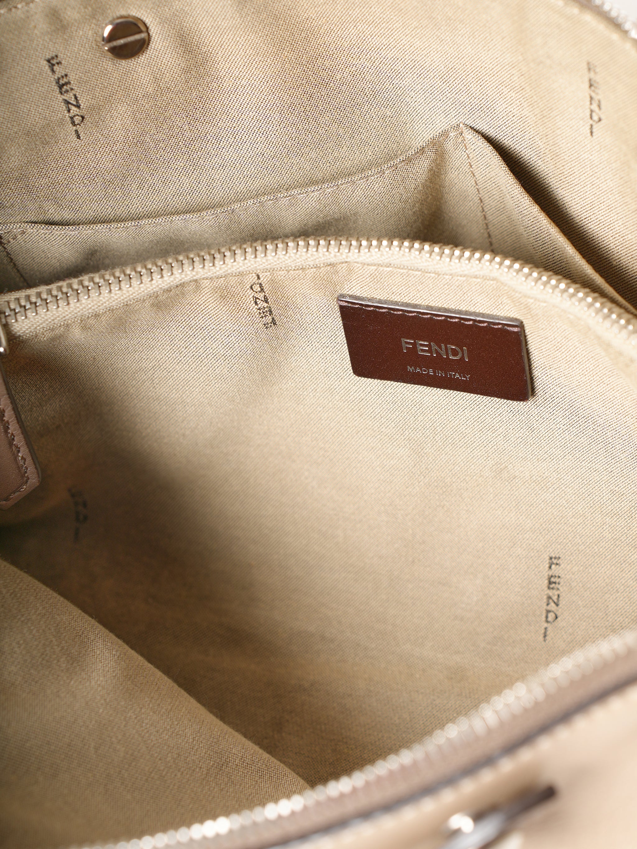 Fendi By The Way Medium Beige Leather Boston Bag