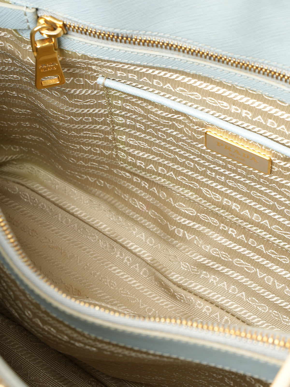 Prada Blue Saffiano Lux Leather Satchel