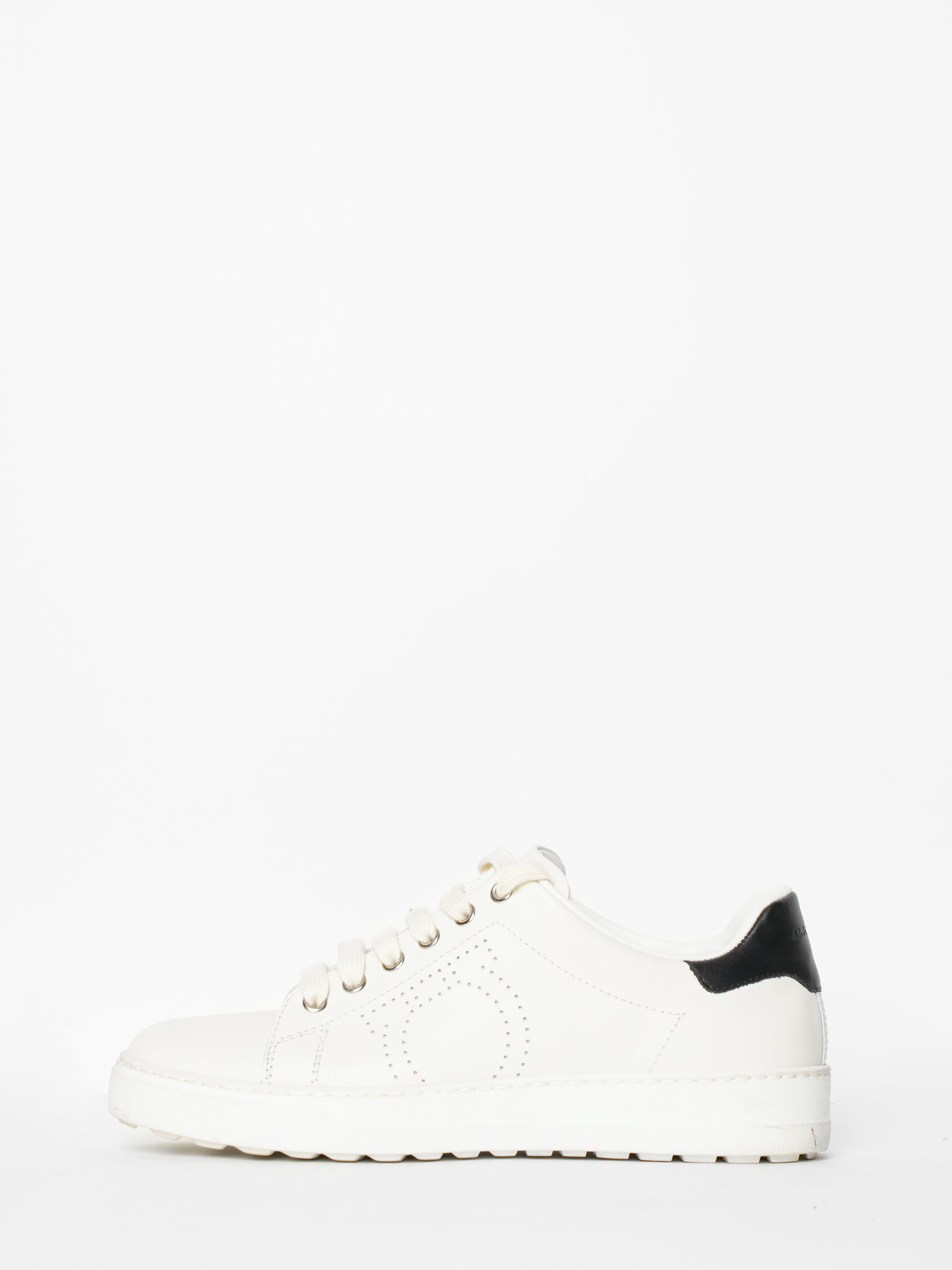 Ferragamo Gancini White Canvas Shoes