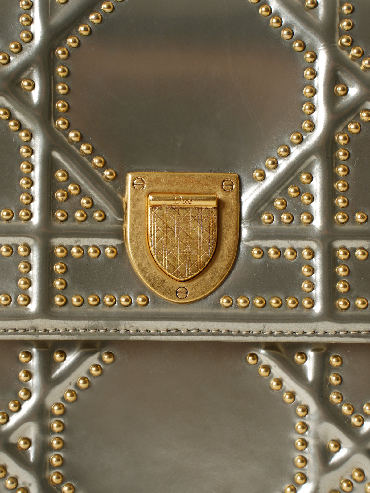 Christian Dior Diorama Studded Vertical Chain Clutch