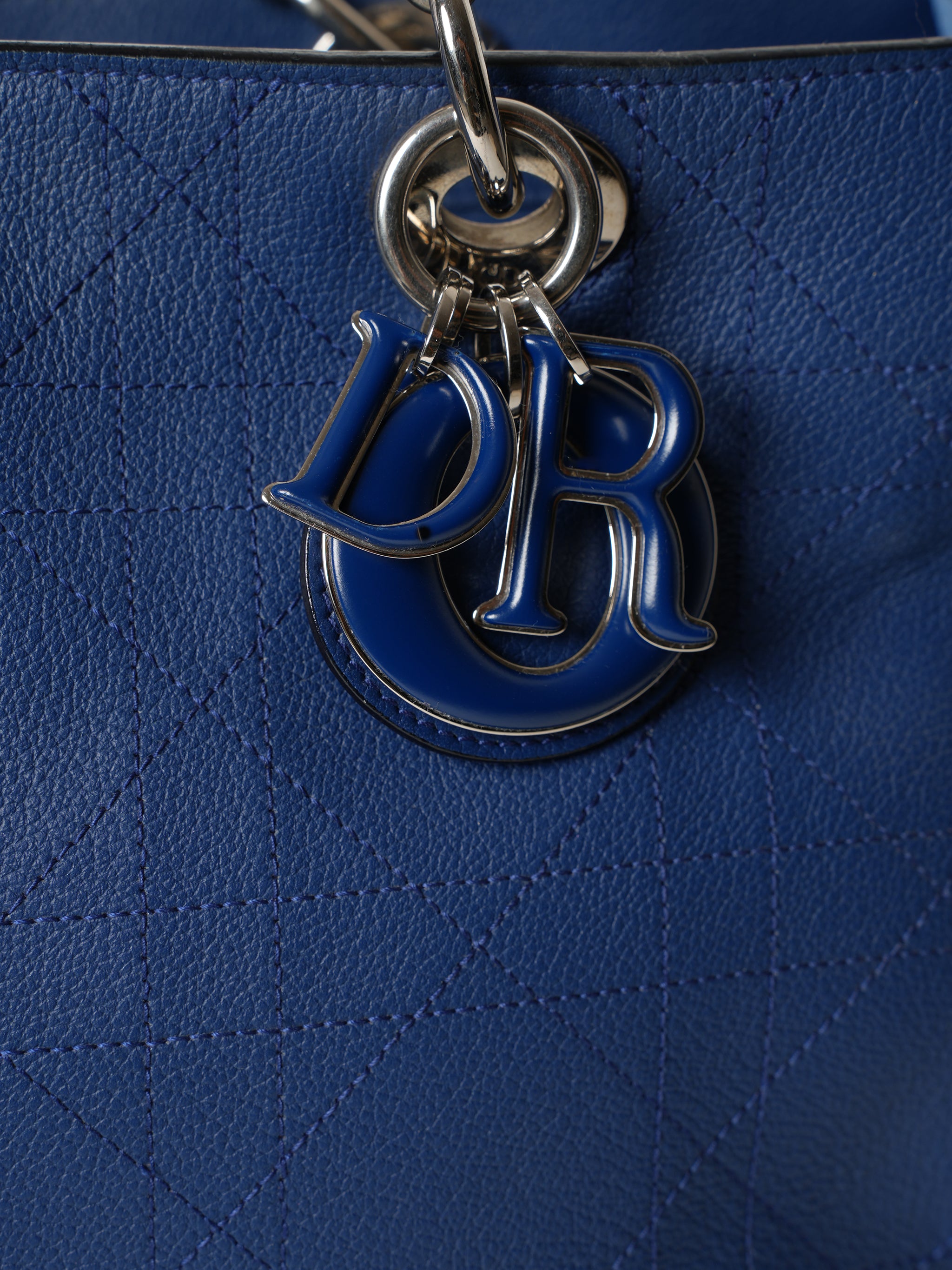 Christian Dior Blue Leather Shoulder Bag