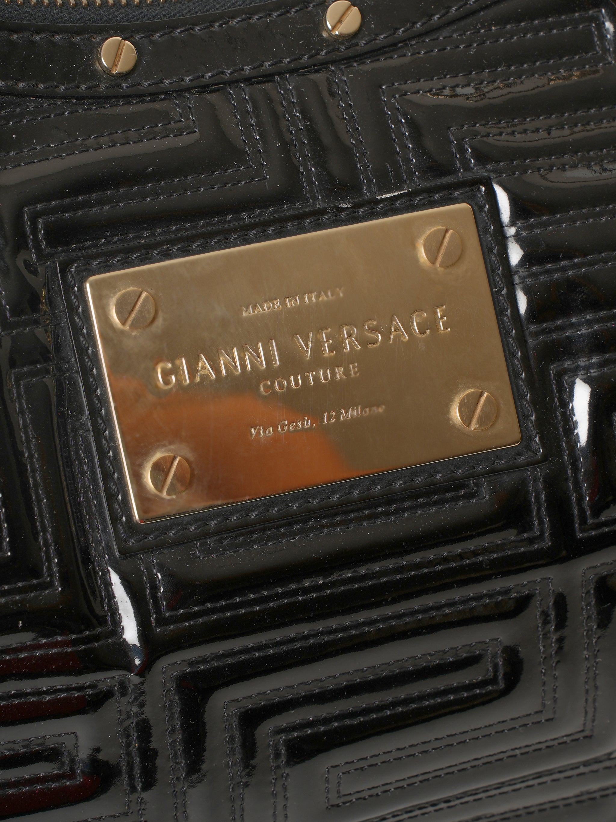 NEW Versace Leather Gianni Versace Script Medusa Head Logo Large Wristlet  Purse | eBay