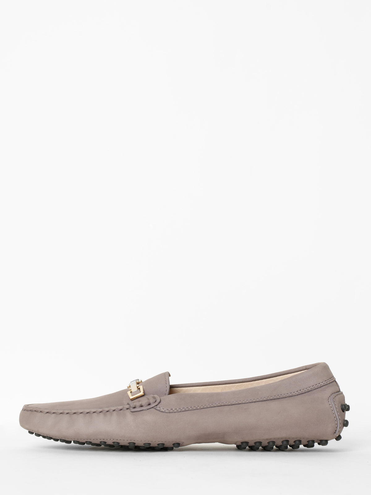Tod's Beige Leather Buckle Slip On Loafers