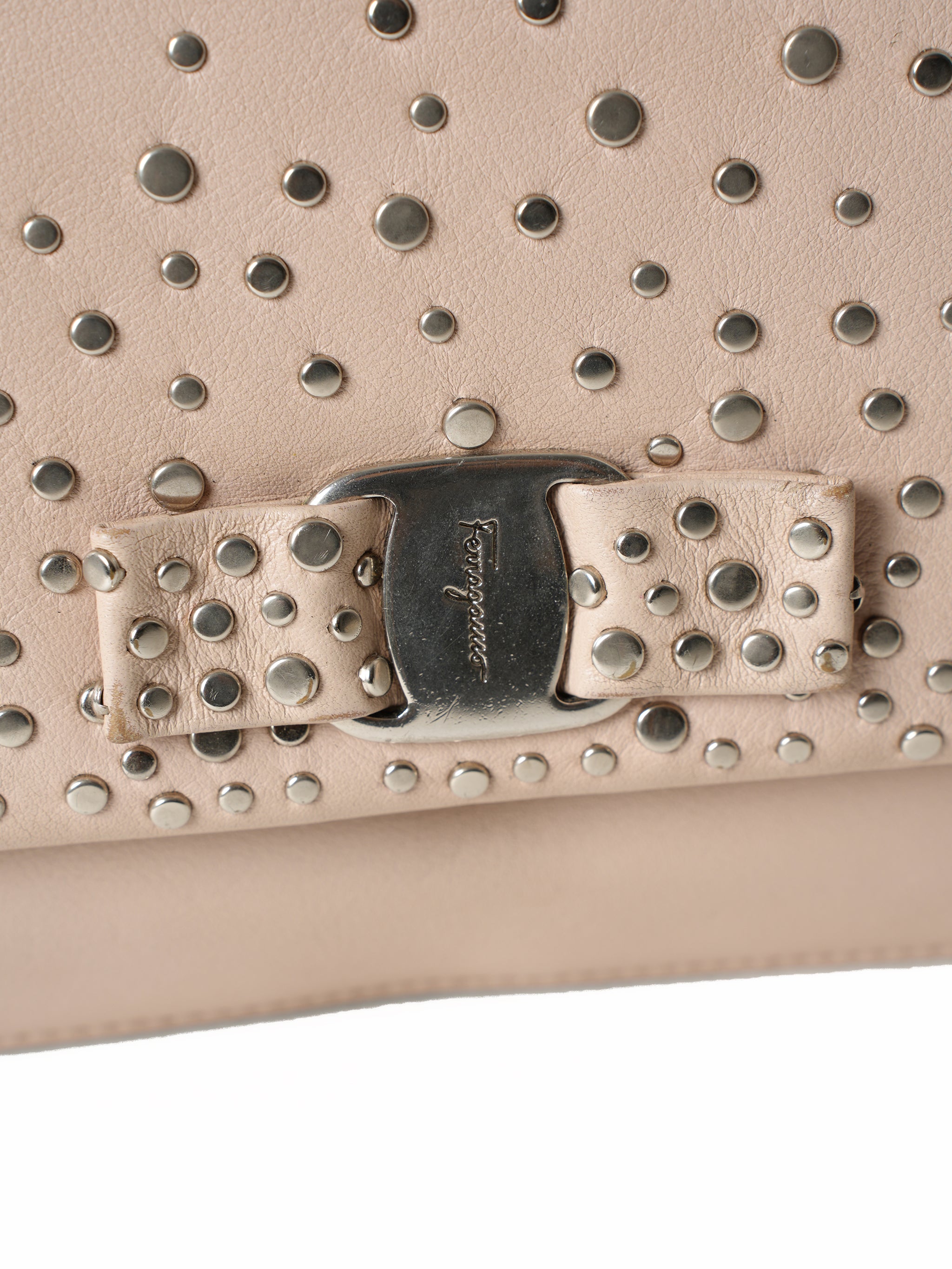 Salvatore Ferragamo Ginny Studded Mini Crossbody Clutch Bag