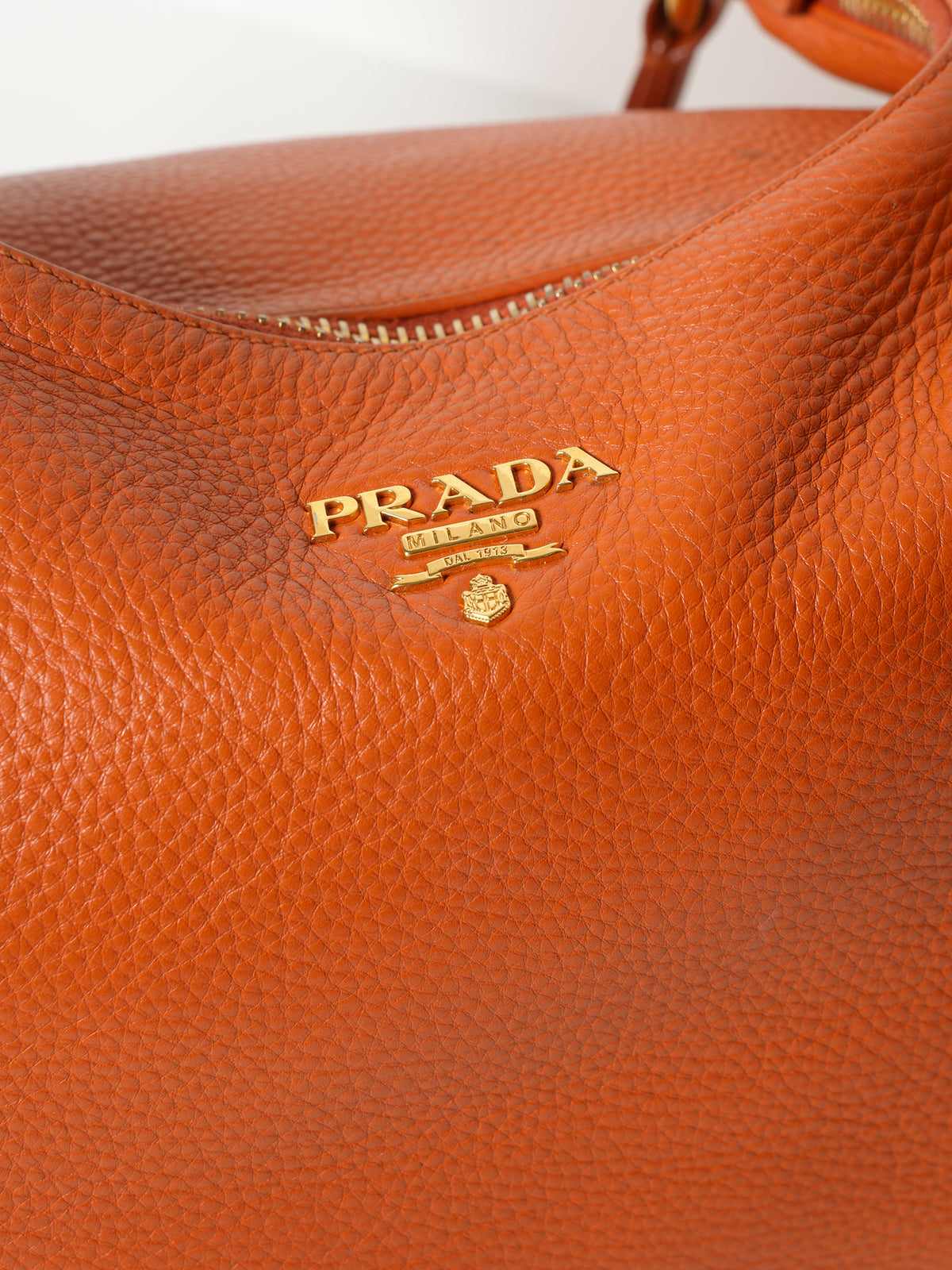 Prada Vitello Daino Hobo Papaya