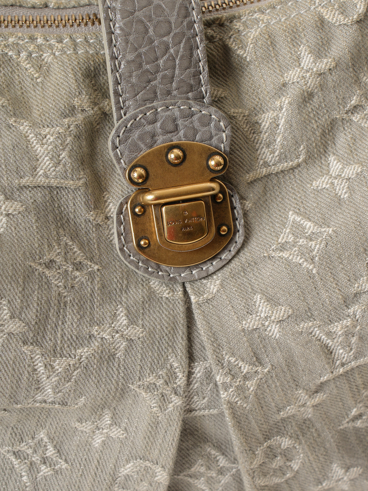 Louis Vuitton Grey Monogram Denim Slightly Shoulder Bag