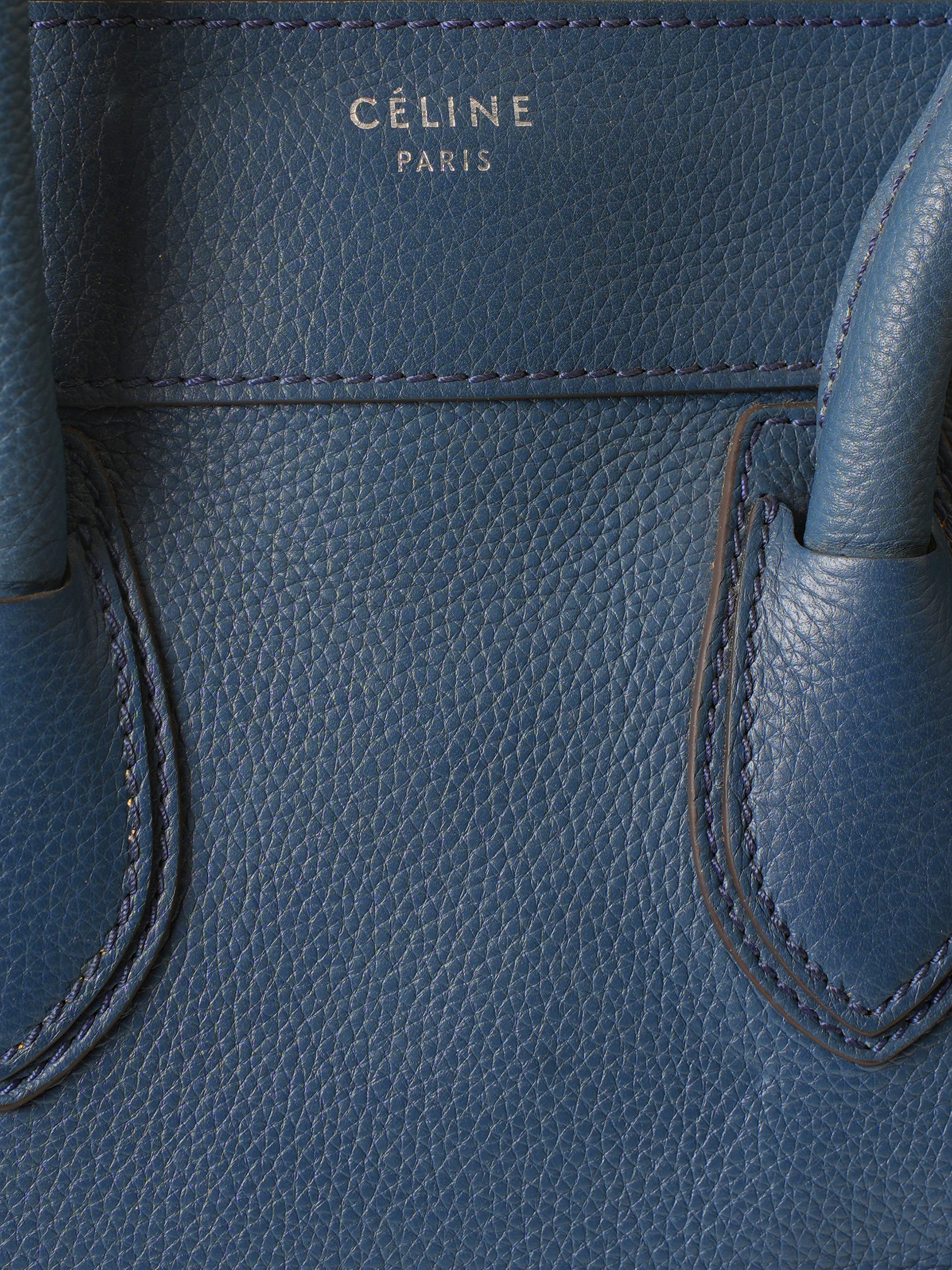 Celine Blue Luggage Leather Hand Bag