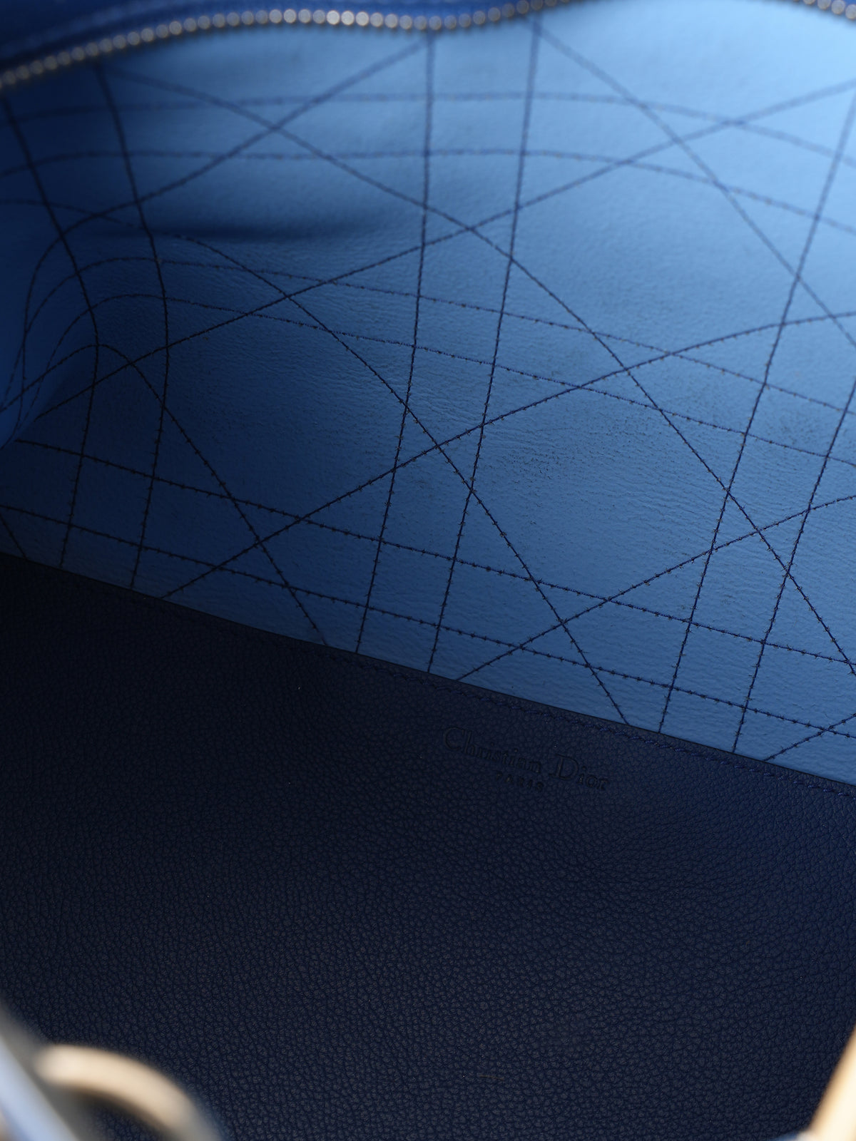 Christian Dior Blue Leather Shoulder Bag