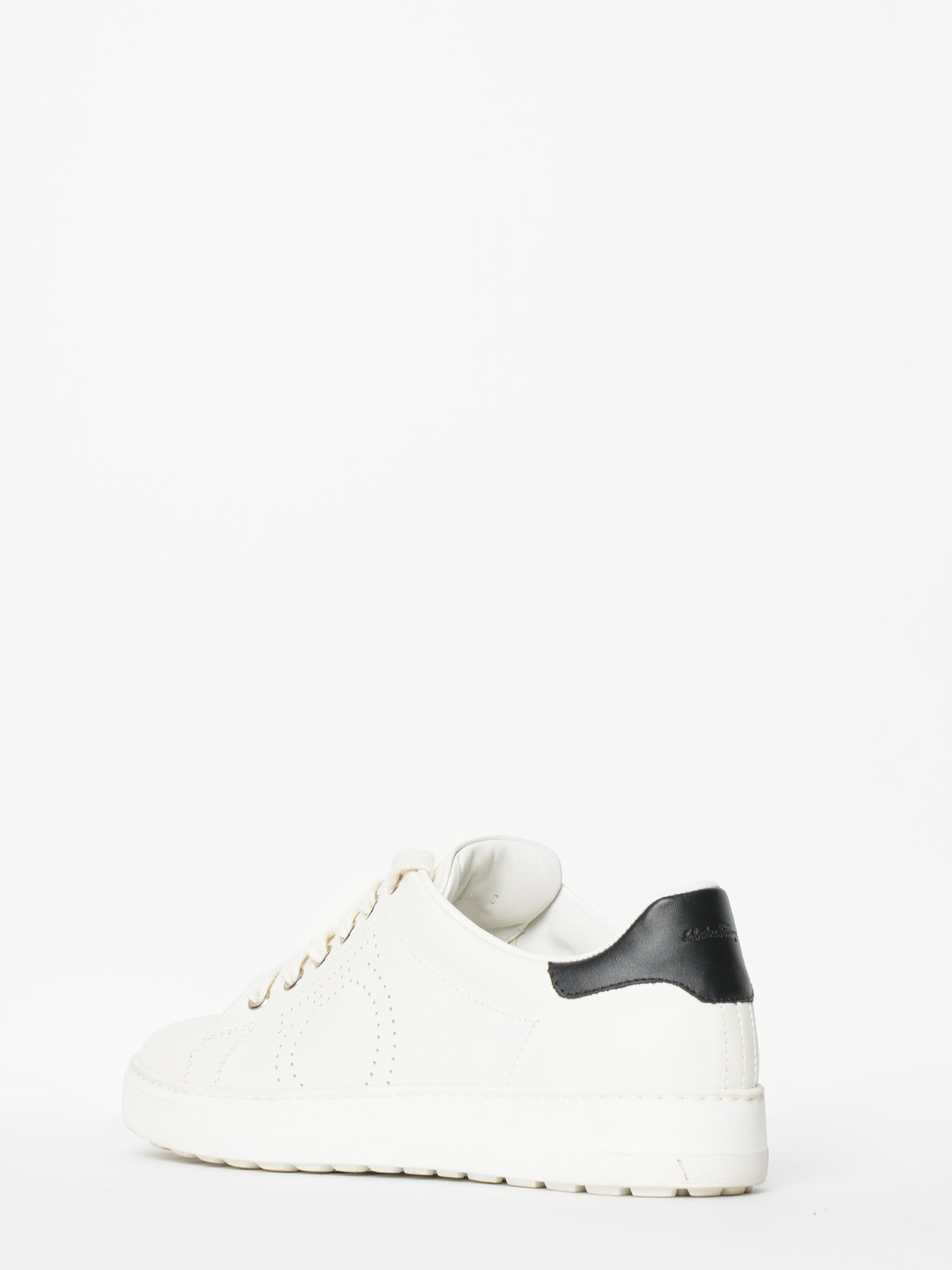 Ferragamo Gancini White Canvas Shoes