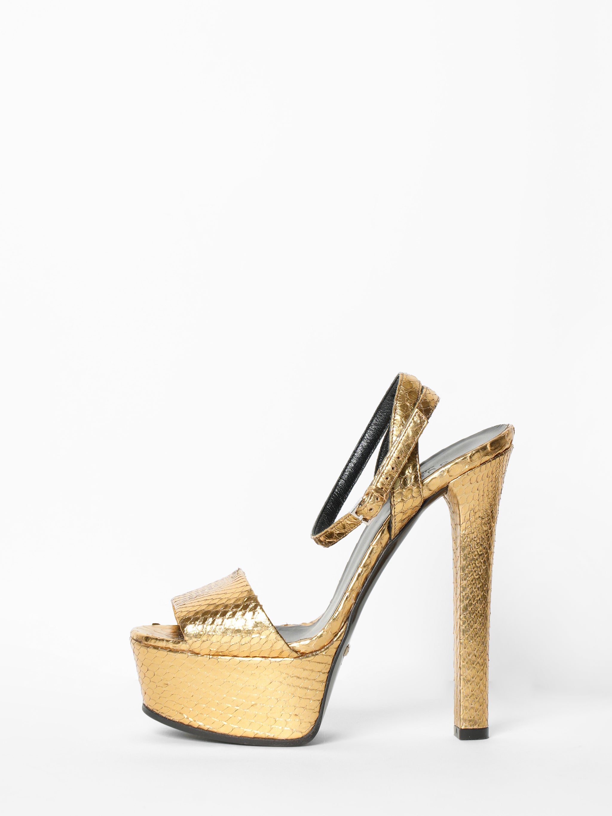 Buy Sana K Luxurious Footwear Gold Snitch Embellished Heel Sandals Online