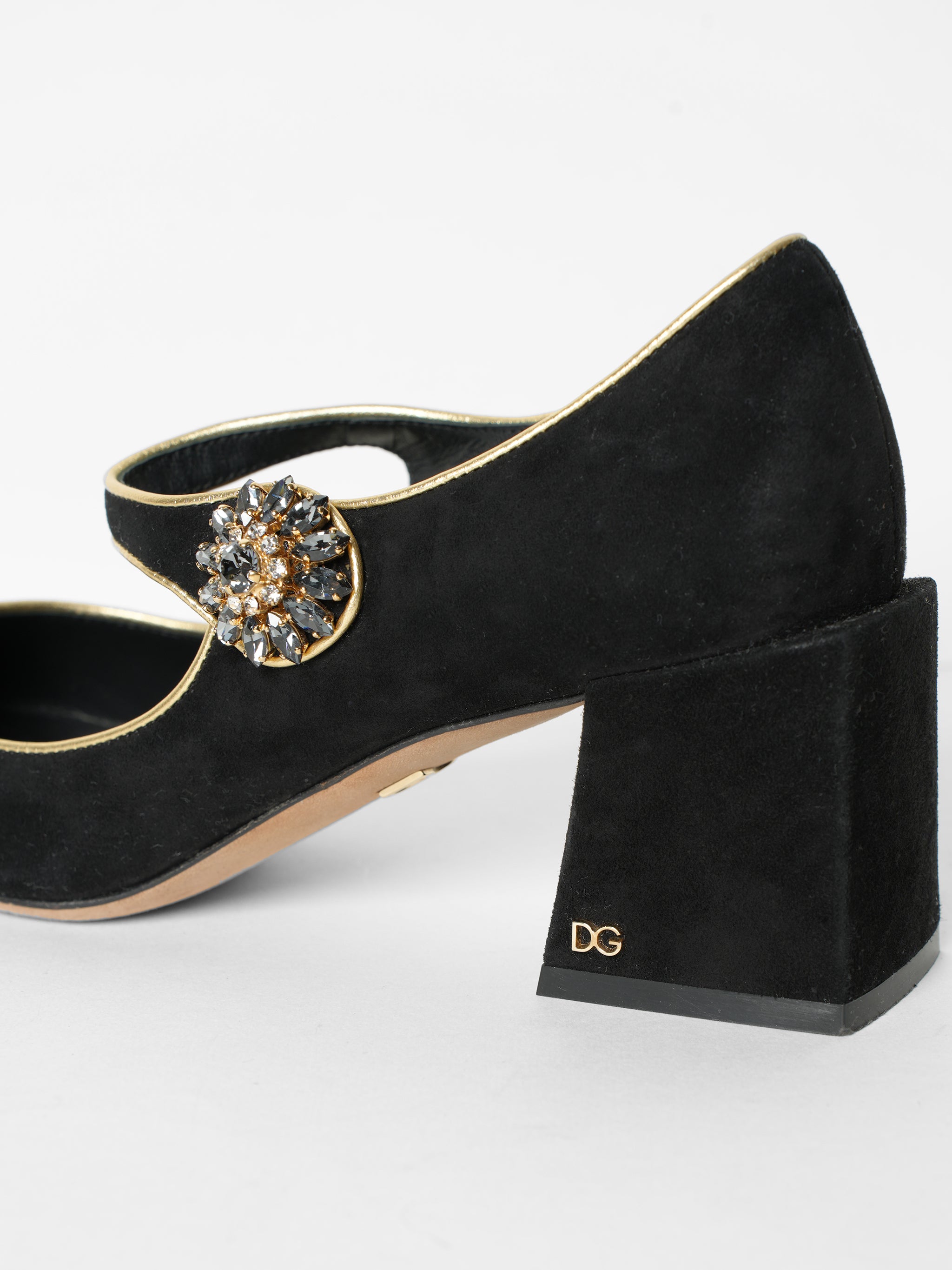 Dolce & Gabbana Button Mary Jane Suede Pumps