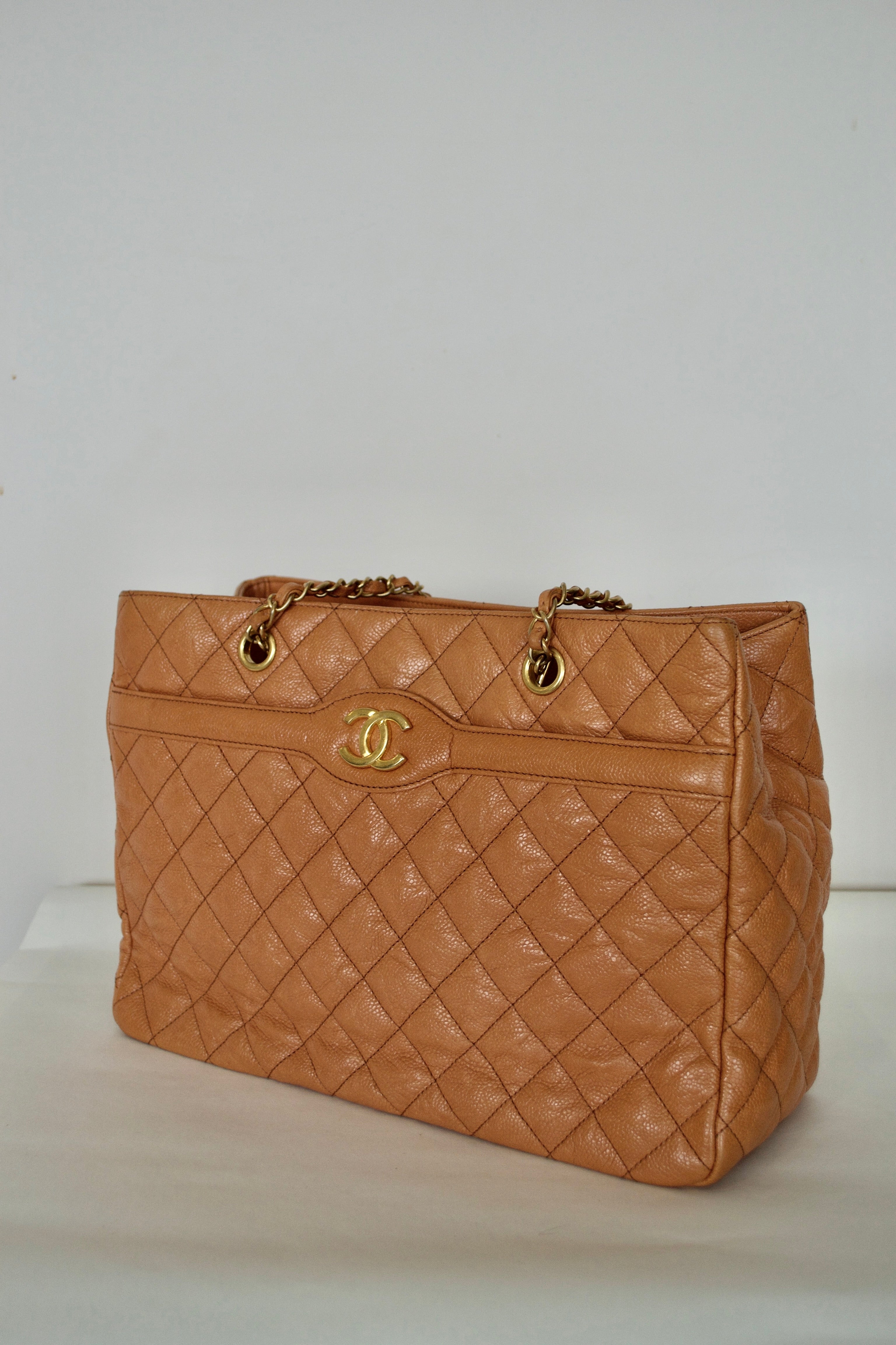 Chanel  Tan Quilted Bag