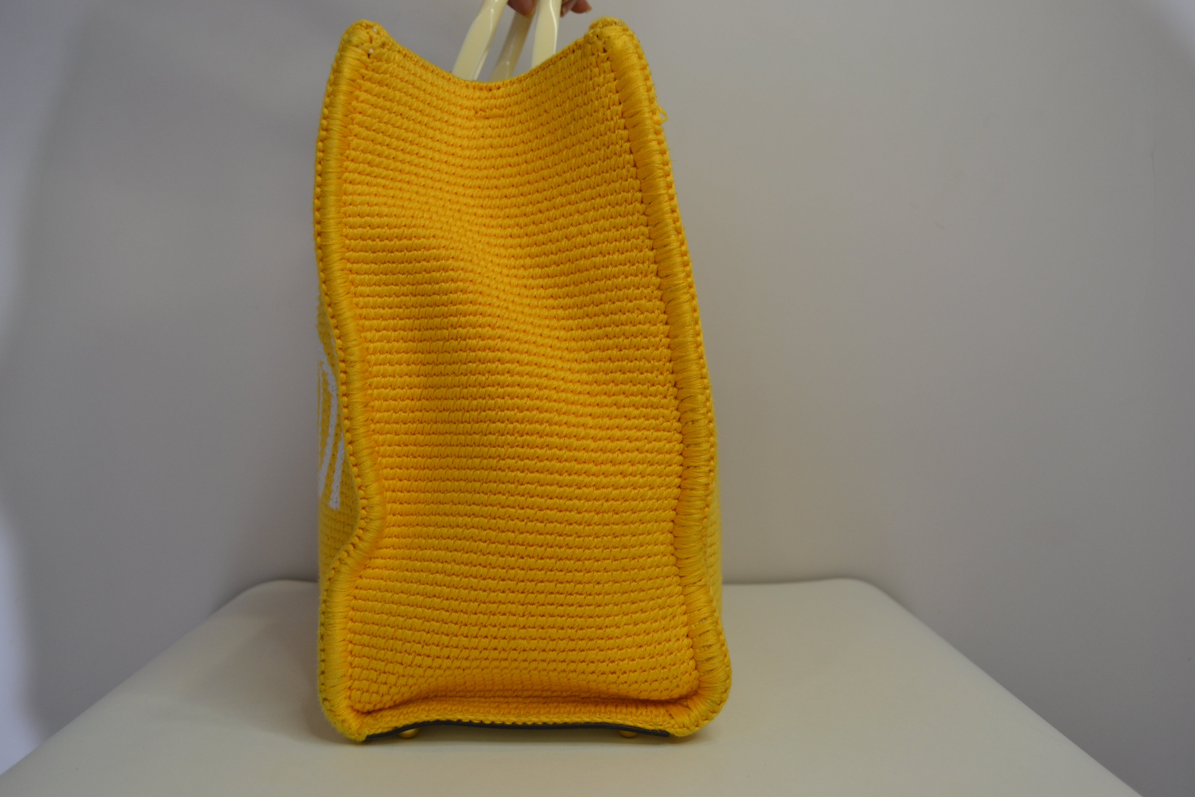 Fendi Sunshine Logo-Jacquard Crochet Tote Bag