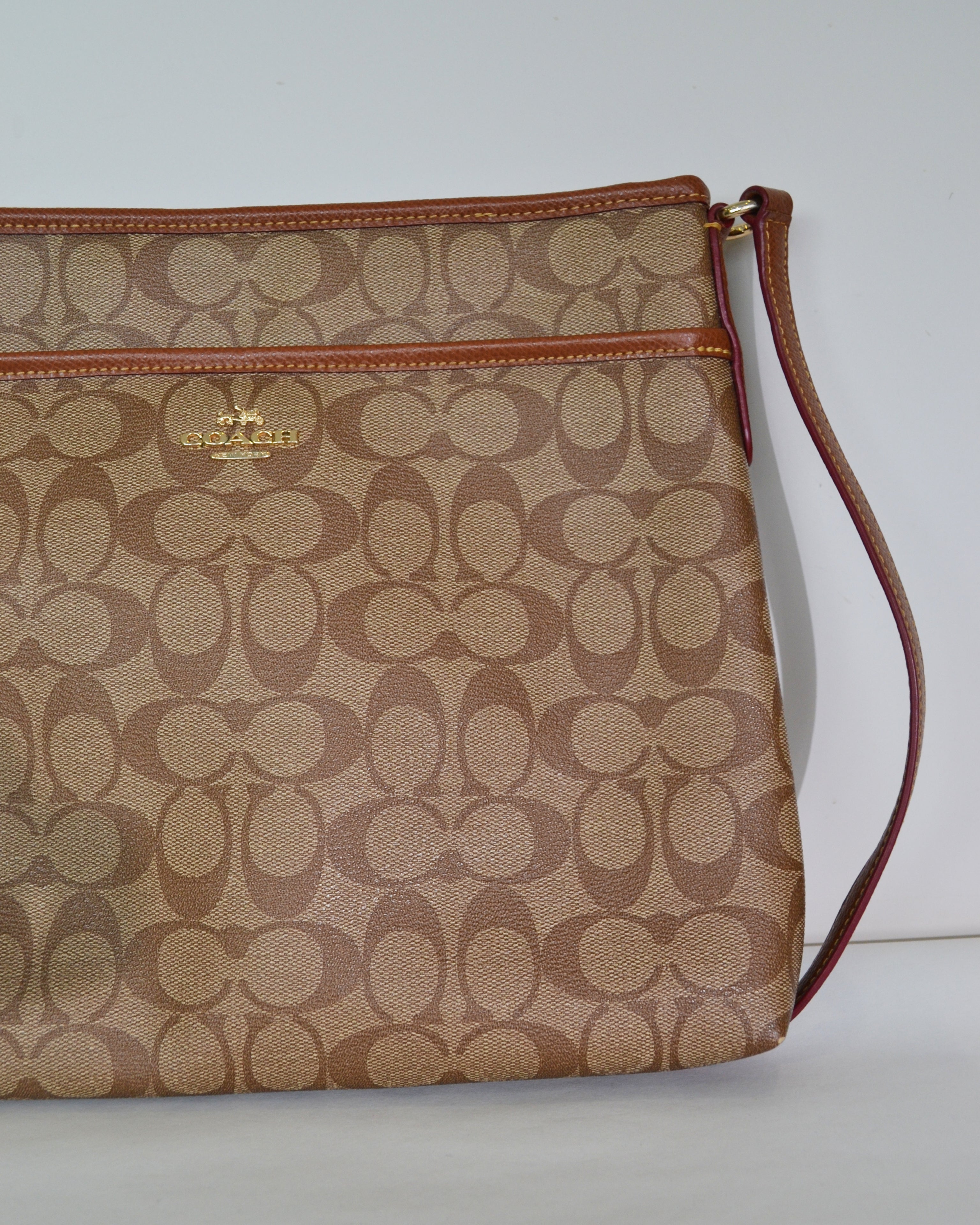 Coach Brown Signature Crossbody hot