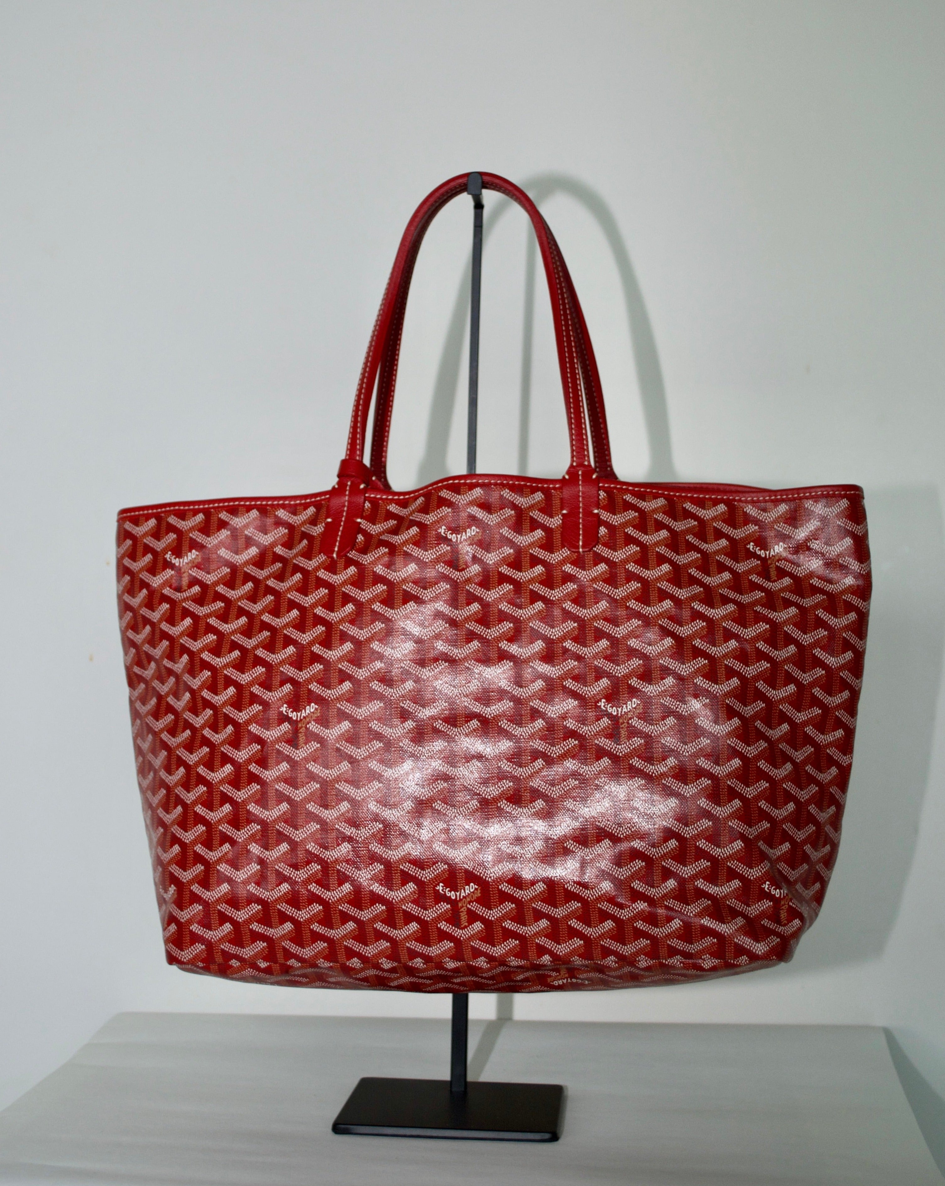 Goyard Bordeaux Chevron St Louis With Pouch In Burgundy