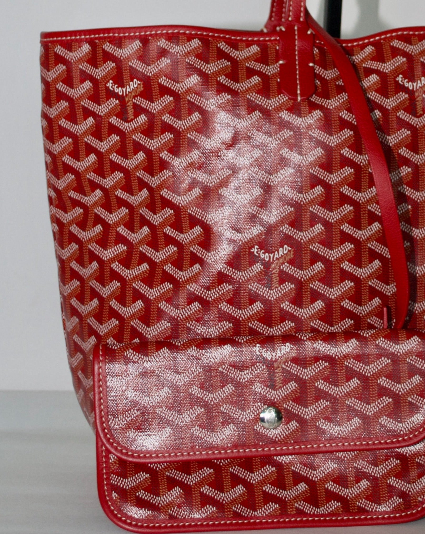 Goyard Bordeaux Chevron St Louis With Pouch In Burgundy