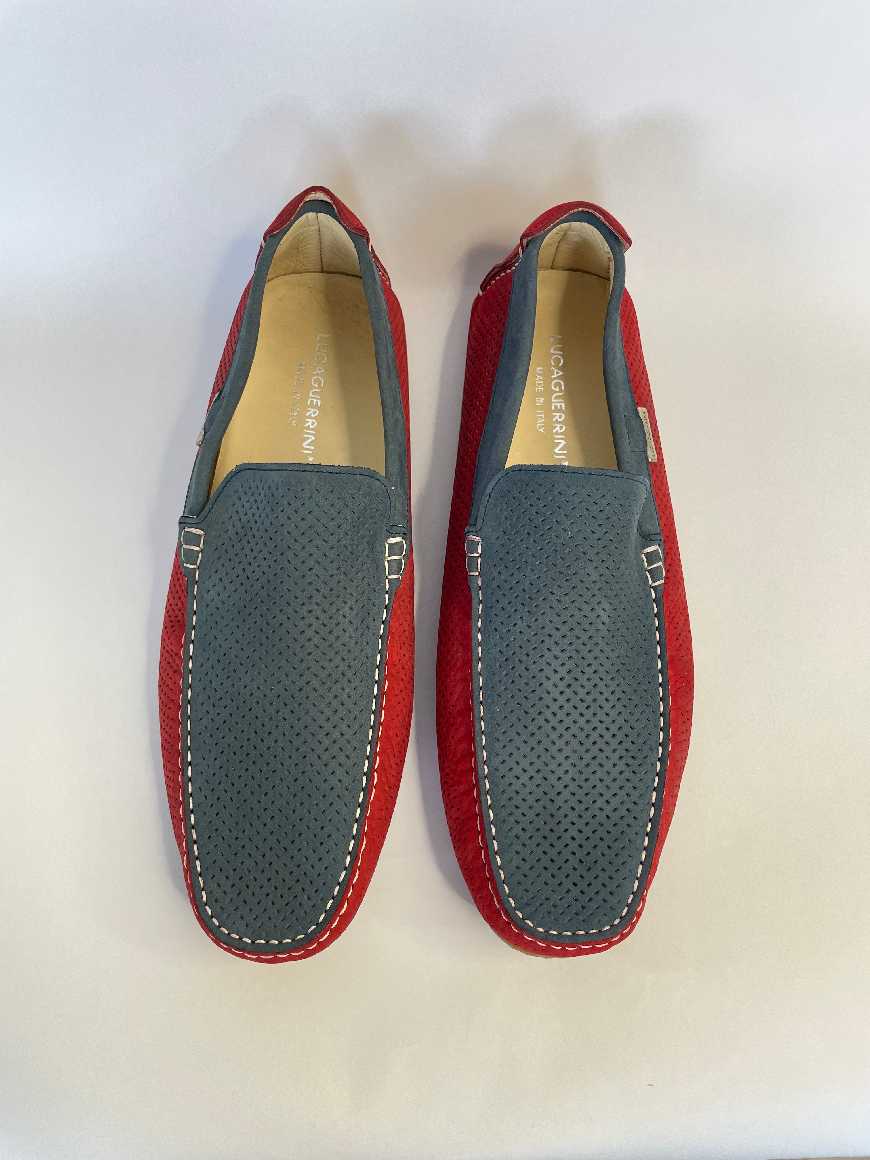 Luca Guerrini Red & Blue Loafers