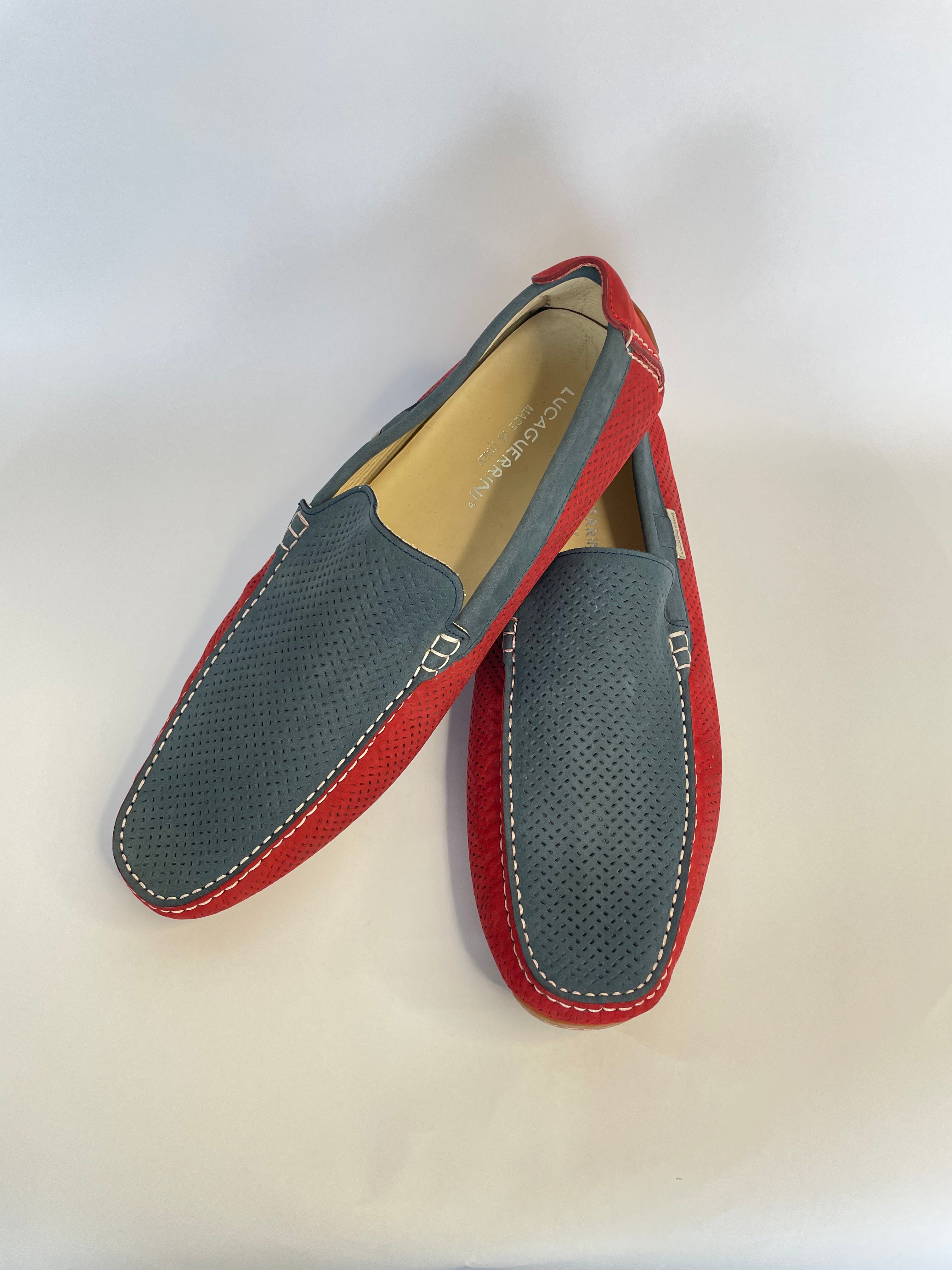 Luca Guerrini Red & Blue Loafers