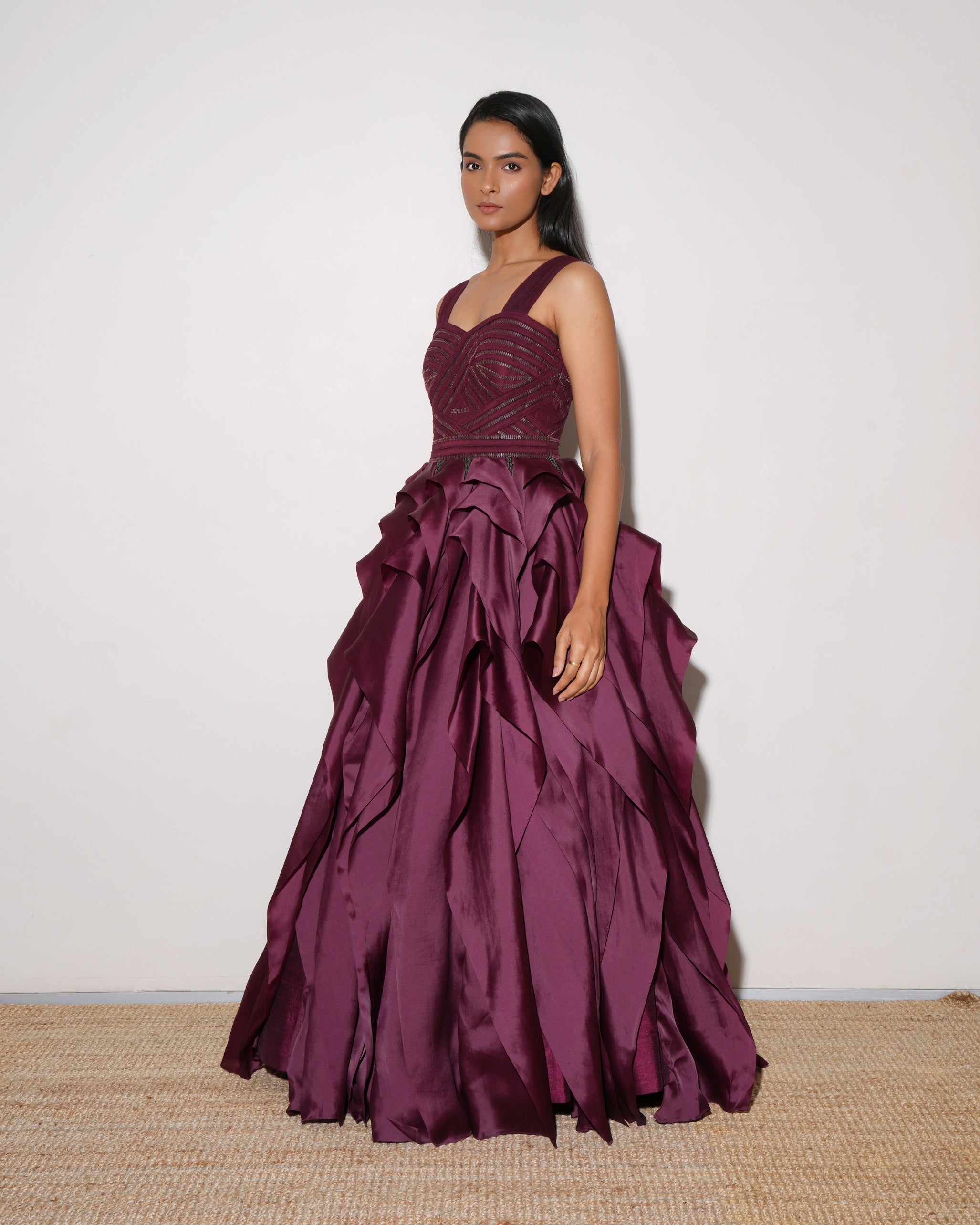 Shantanu+Nikhil Purple Organza Gown