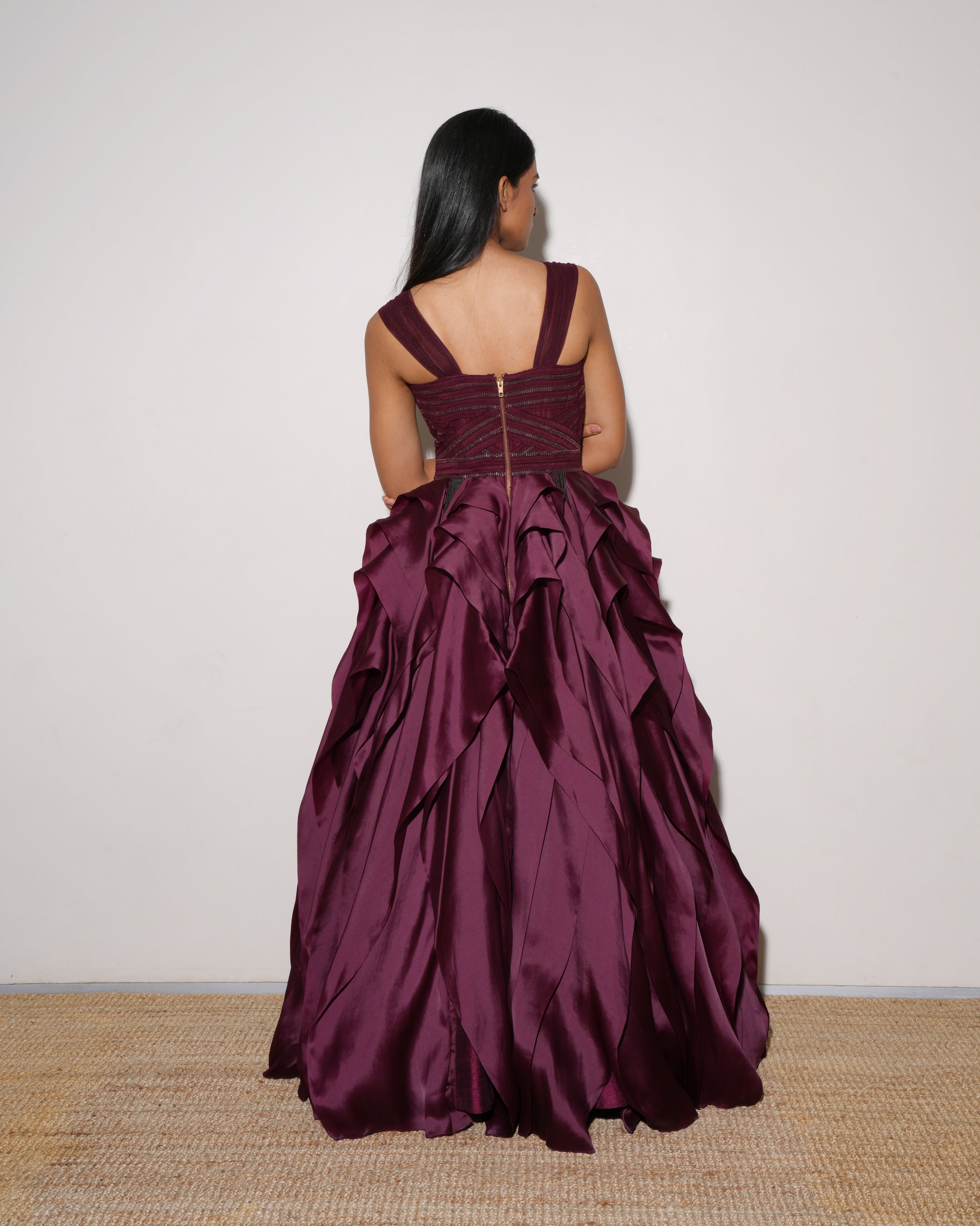 Shantanu+Nikhil Purple Organza Gown