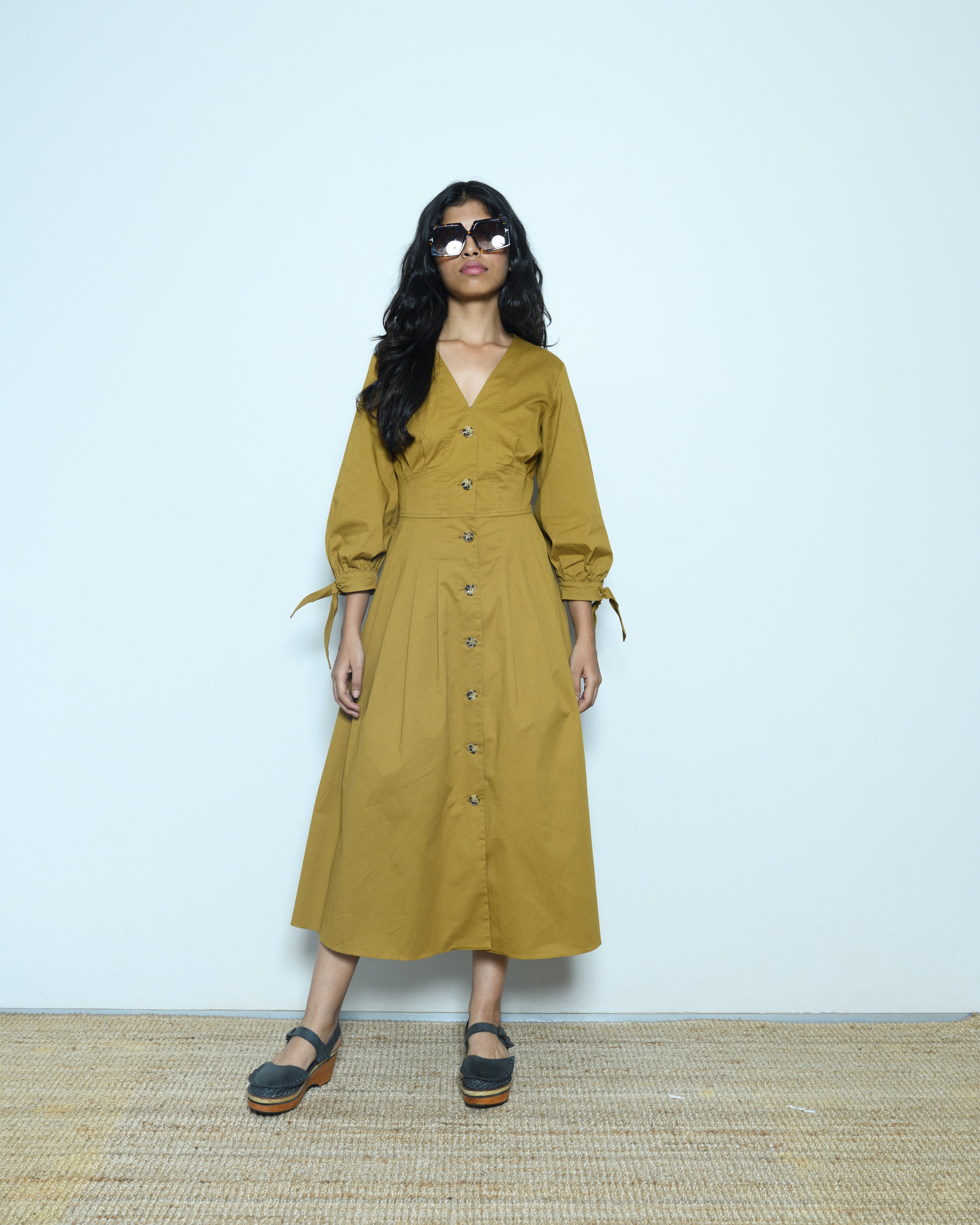 Karen Millen Mustard Tea Dress