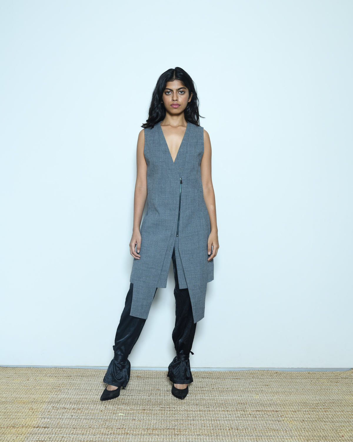 Rohit and Rahul Khanna Long Sleeveless Blazer Jacket