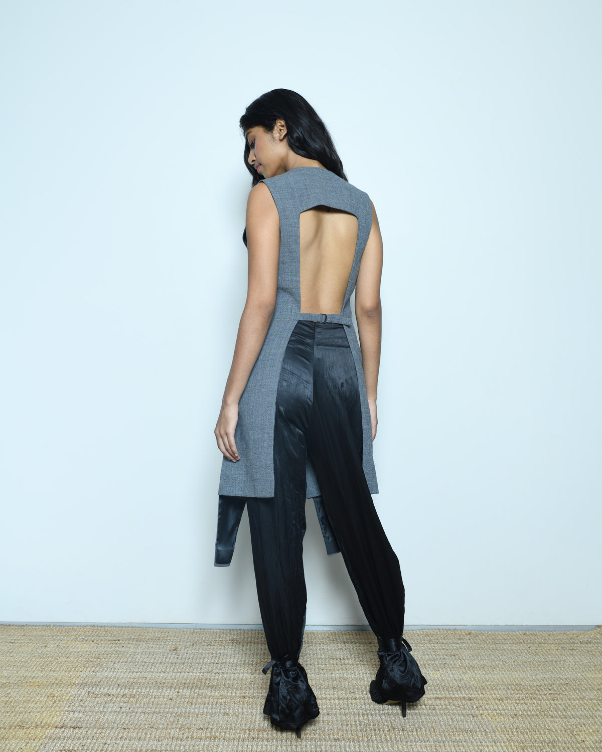 Rohit and Rahul Khanna Long Sleeveless Blazer Jacket
