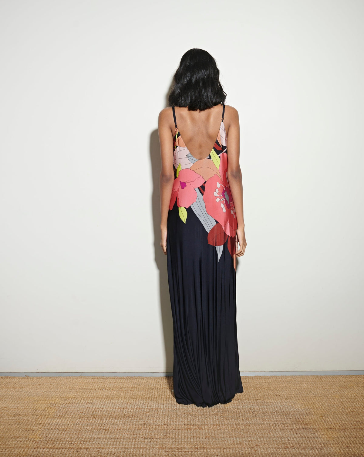 Trina Turk Black Printed Long Maxi Dress