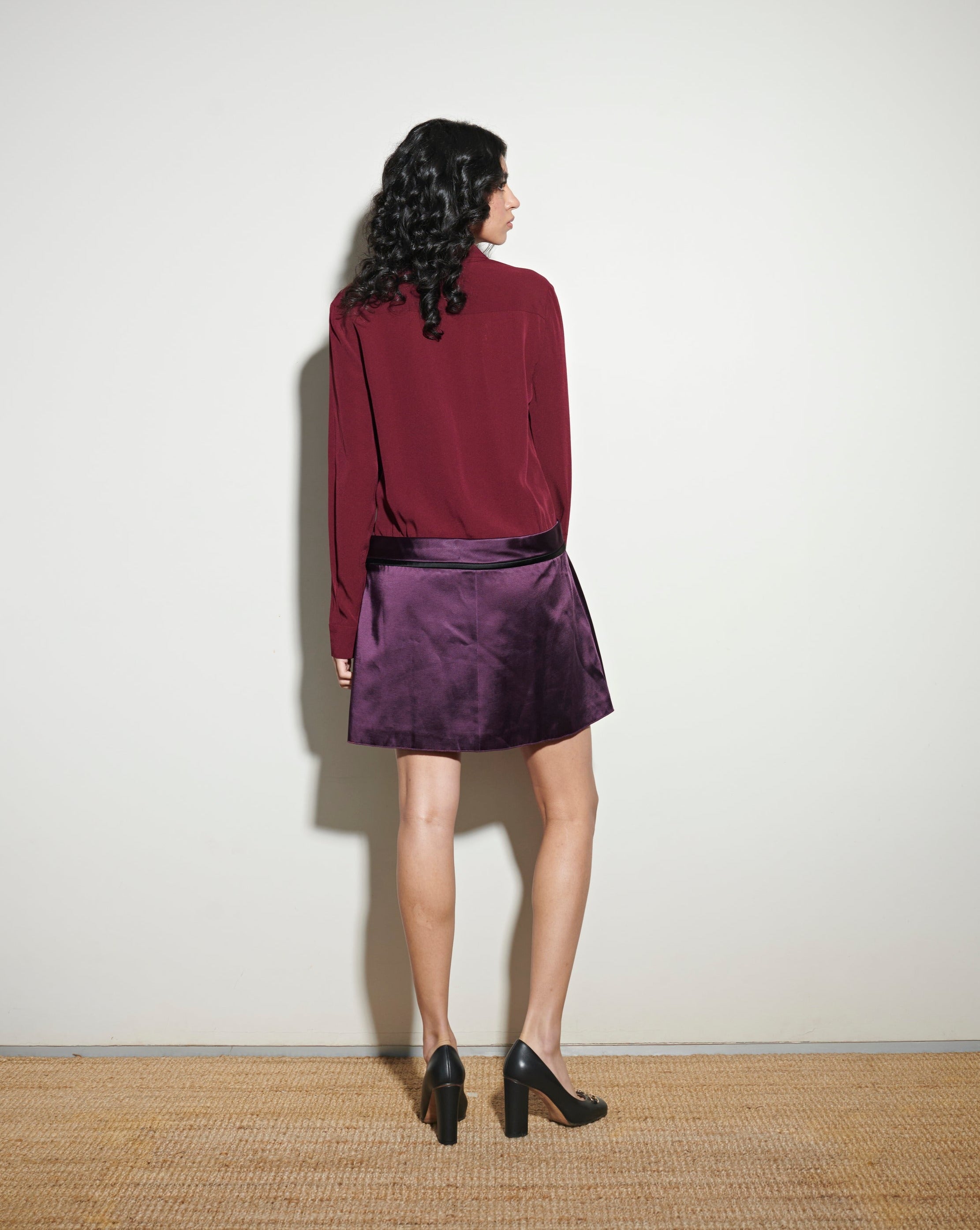 Victoria Beckham Purple Shirt-Skirt Dress