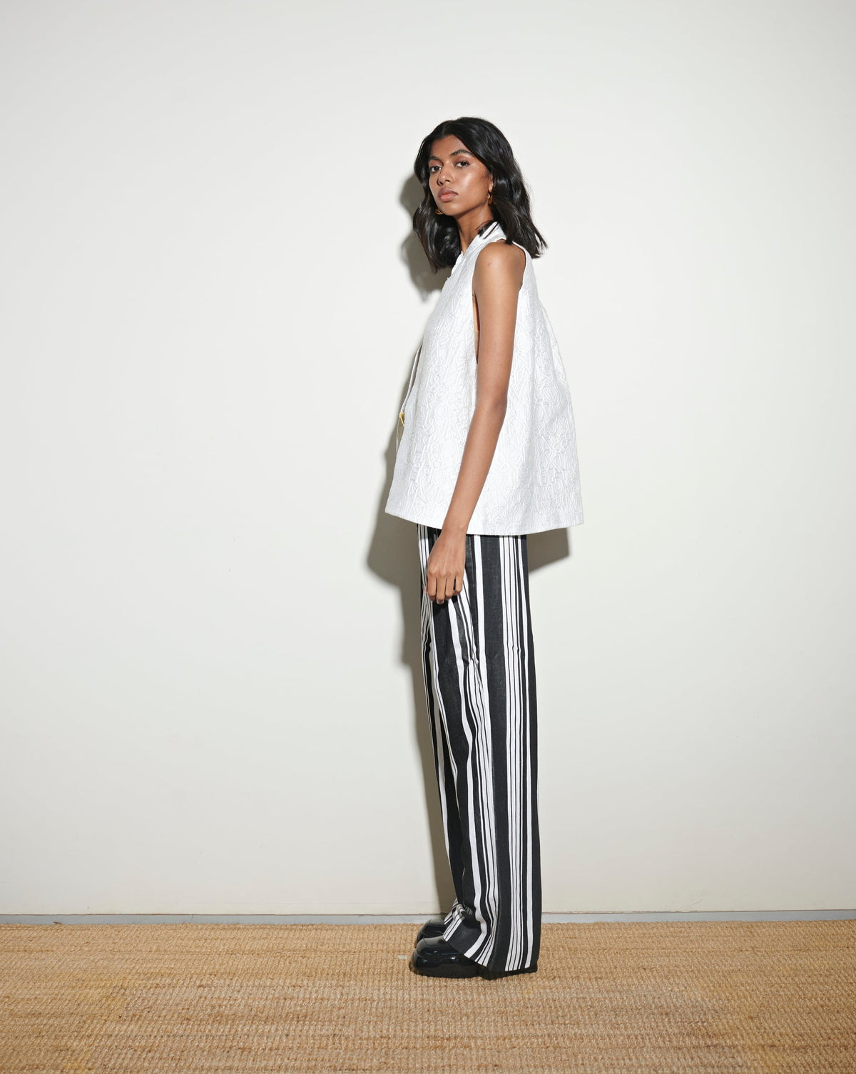 Mary Katrantzou White Textured Vest