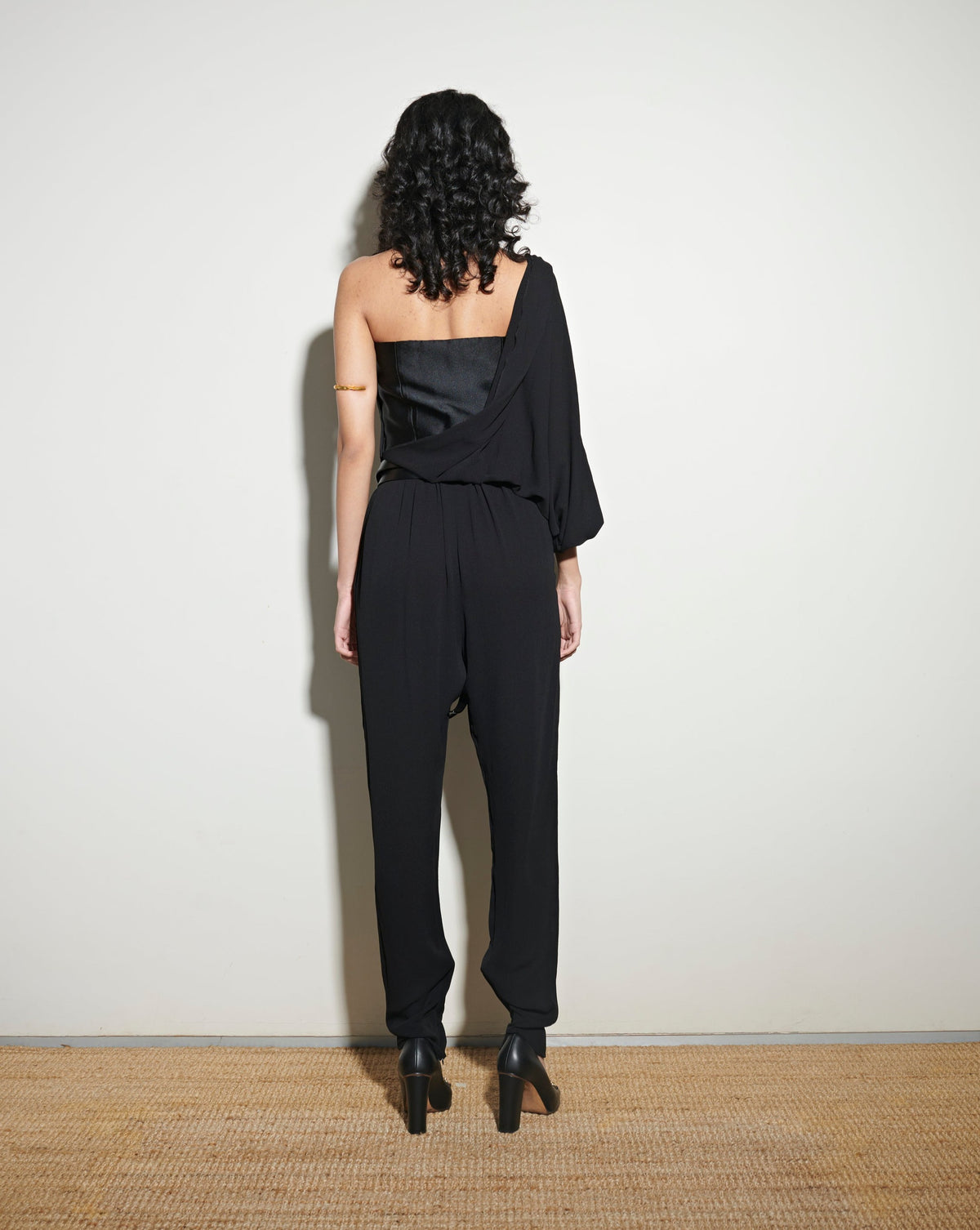 Lanvin Black One Side Pleated Jumpsuit