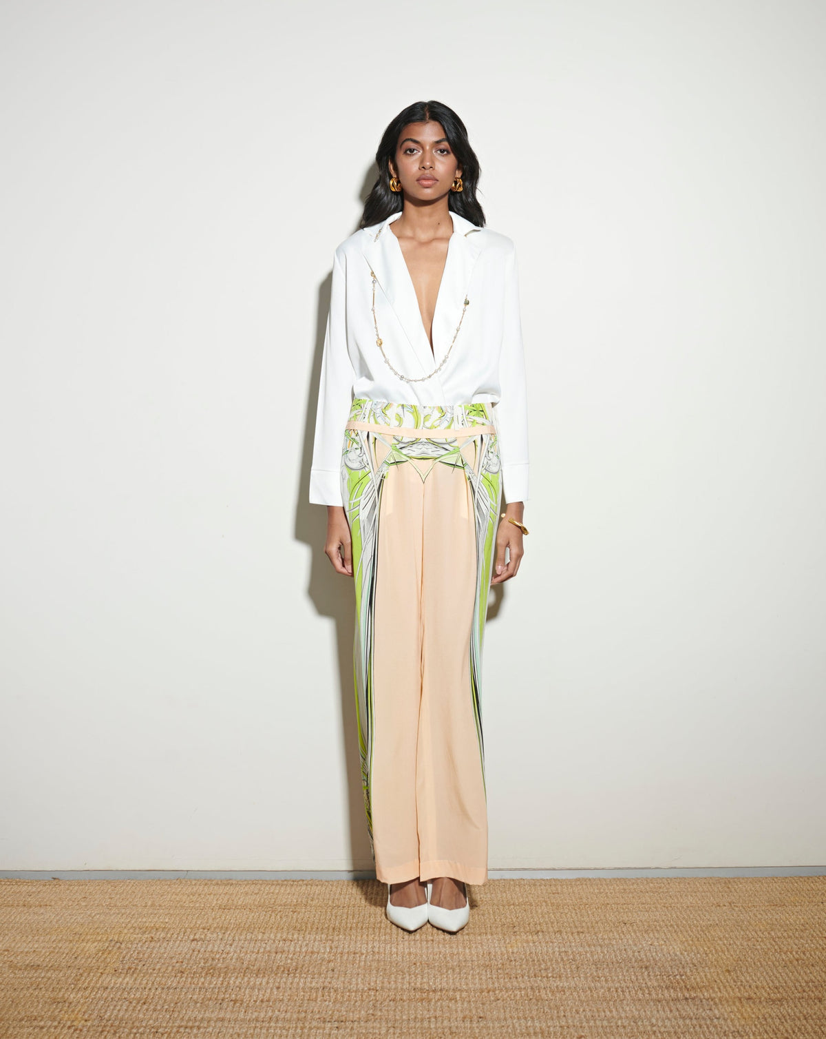 Roberto Cavalli Printed Wide Leg Trouser