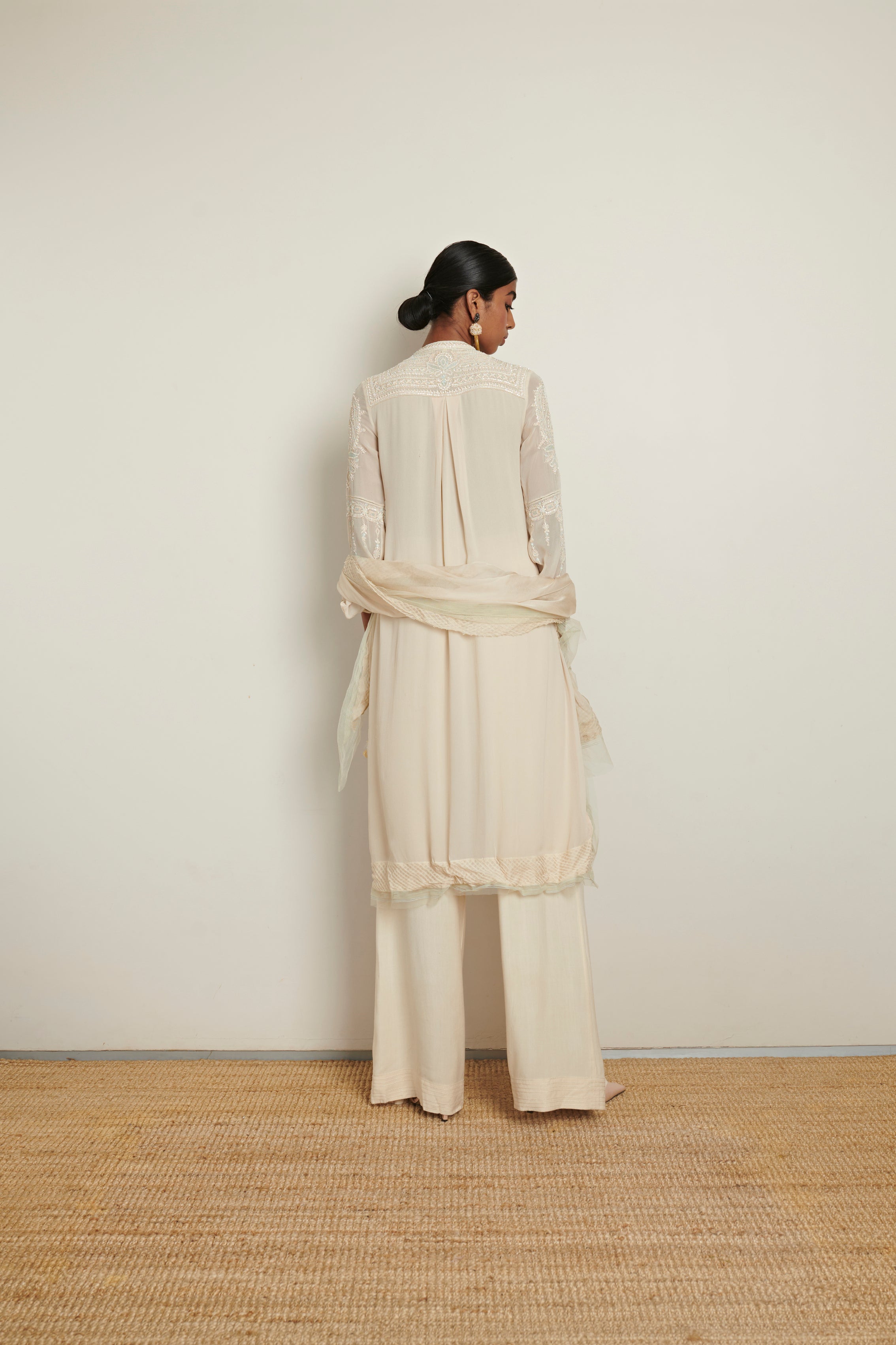 Tarun Tahiliani Off White Sequins & Embroidery Suit