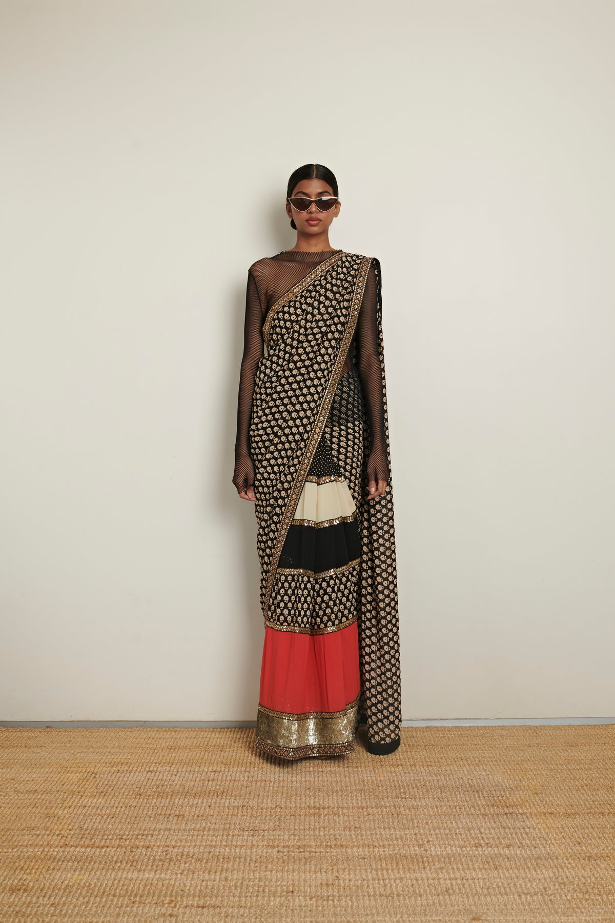 Sabyasachi Printed Saree With Sequins Work Border