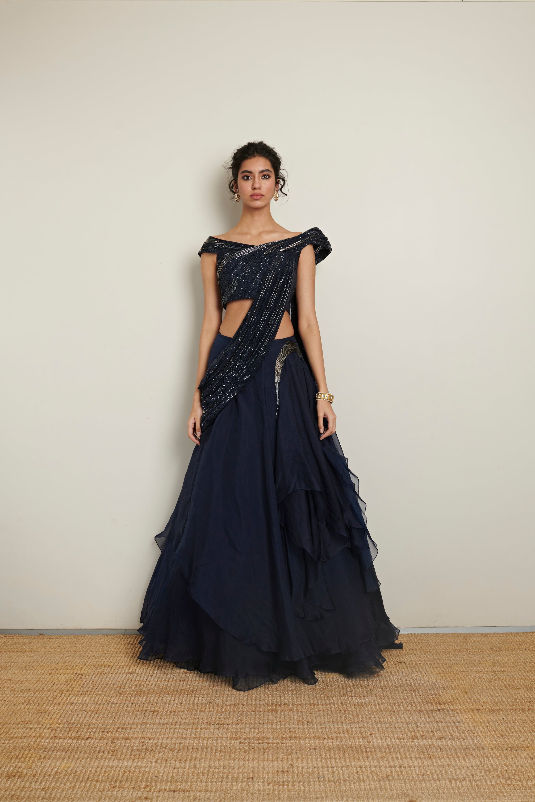 Gaurav Gupta sequin sculpted saree Lehenga