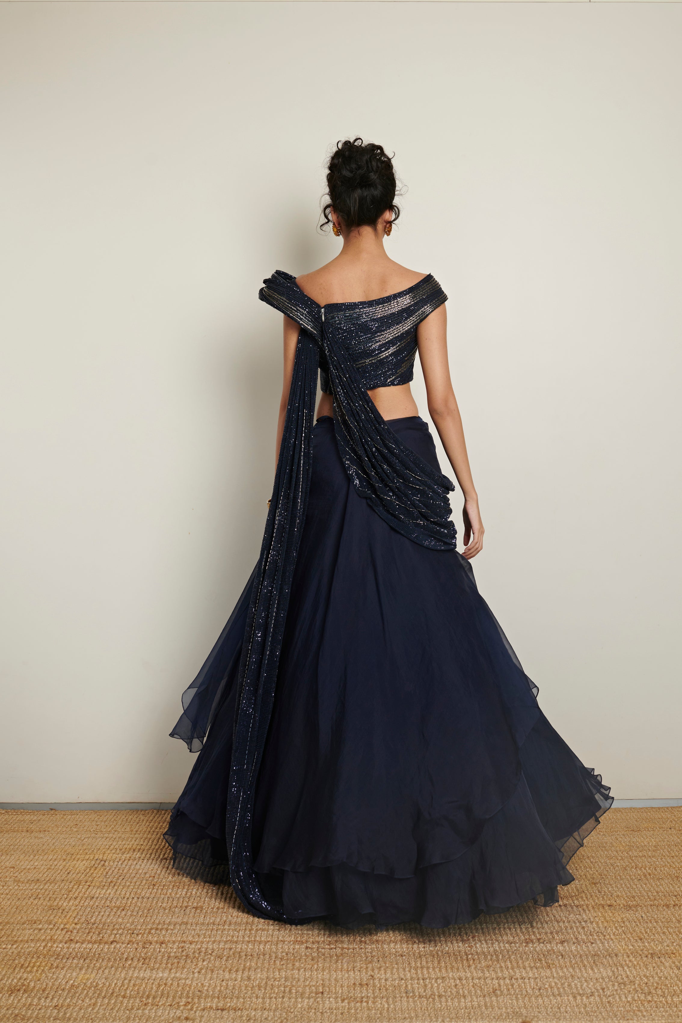 Gaurav Gupta sequin sculpted saree Lehenga