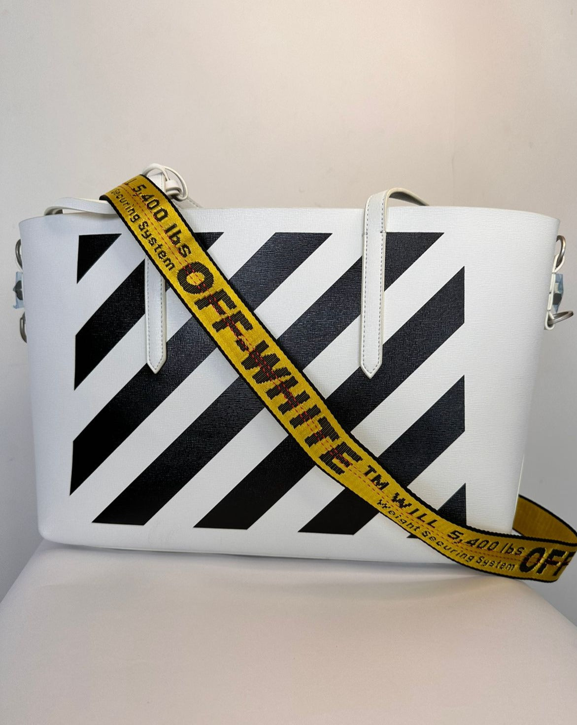 *New* Off-White Binder Striped Tote Bag